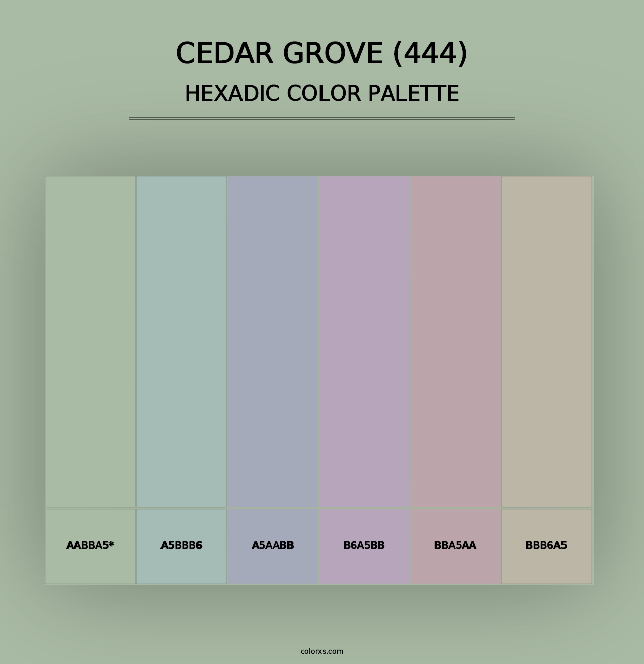 Cedar Grove (444) - Hexadic Color Palette