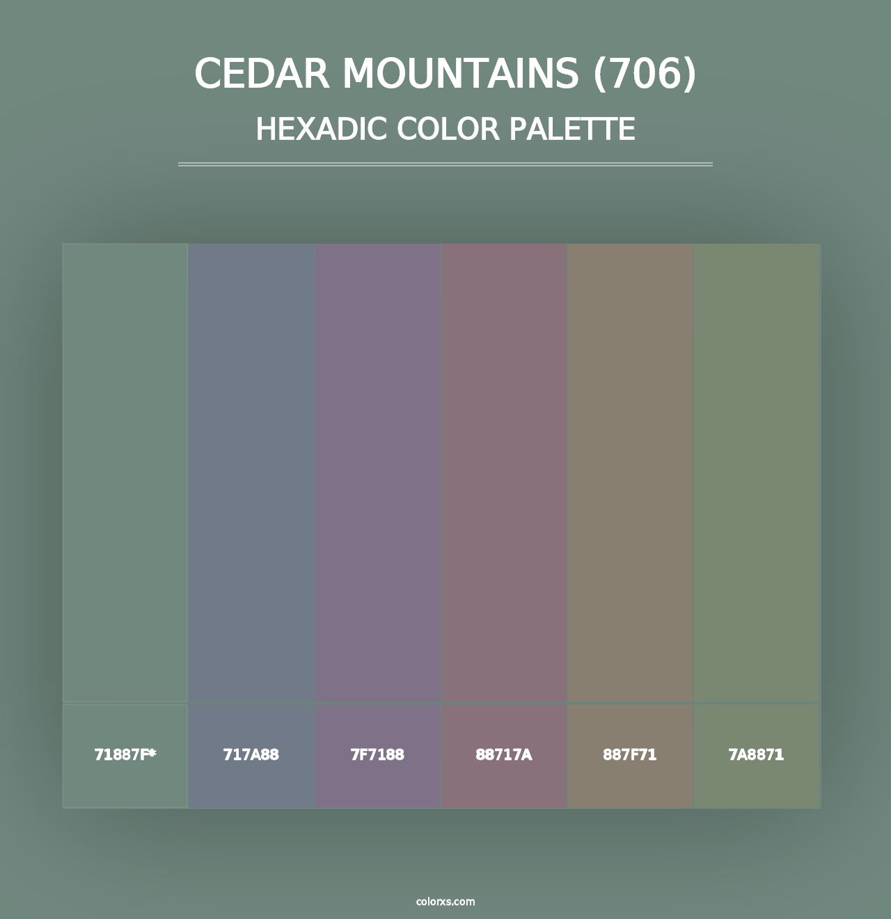 Cedar Mountains (706) - Hexadic Color Palette