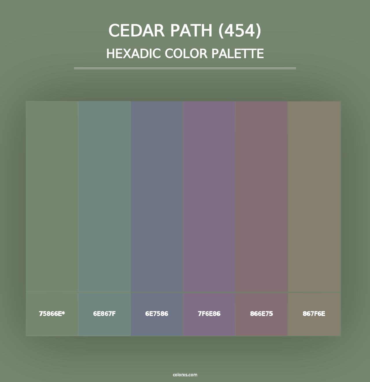 Cedar Path (454) - Hexadic Color Palette