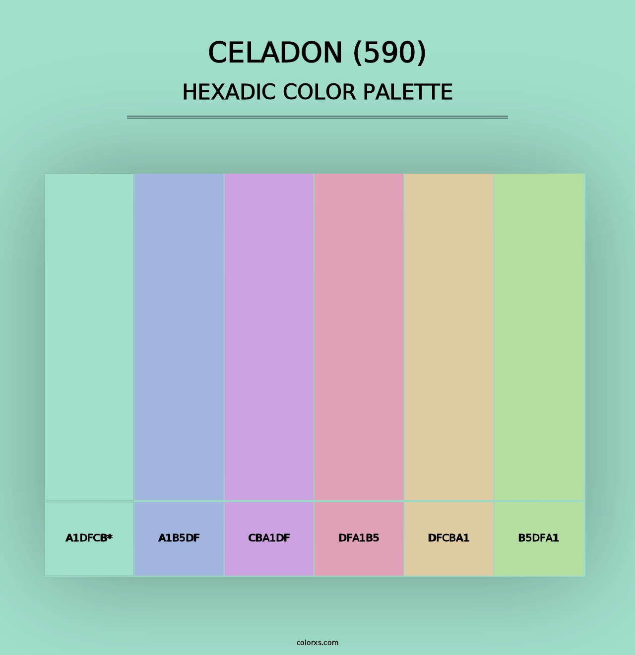 Celadon (590) - Hexadic Color Palette