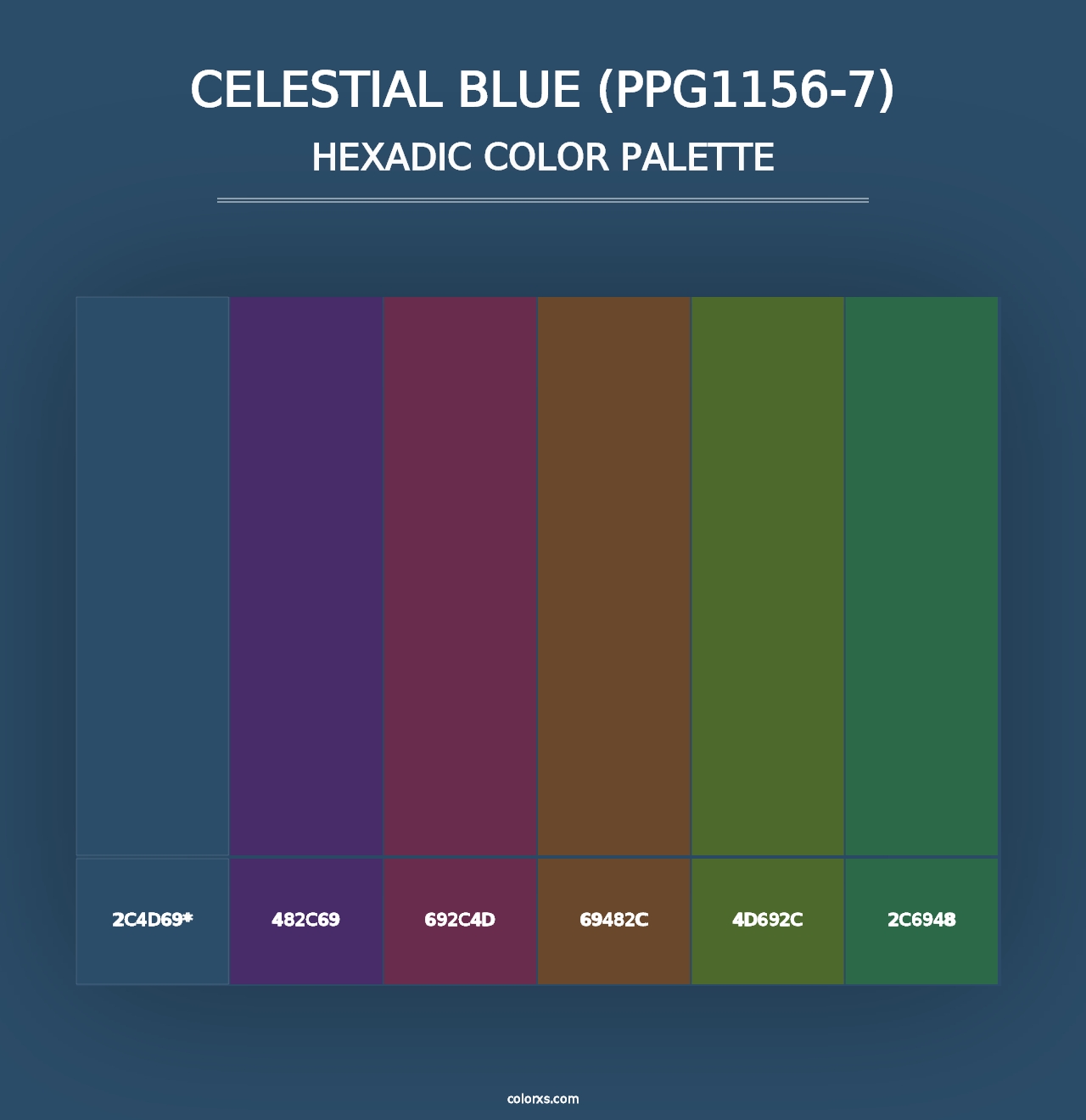 Celestial Blue (PPG1156-7) - Hexadic Color Palette