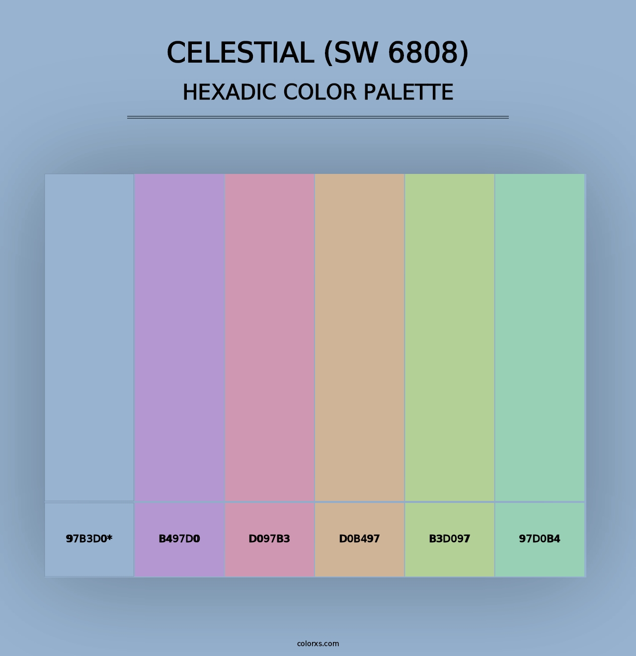 Celestial (SW 6808) - Hexadic Color Palette