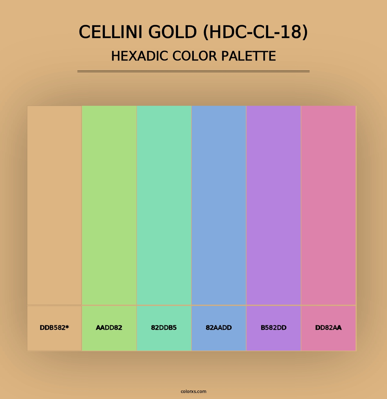 Cellini Gold (HDC-CL-18) - Hexadic Color Palette