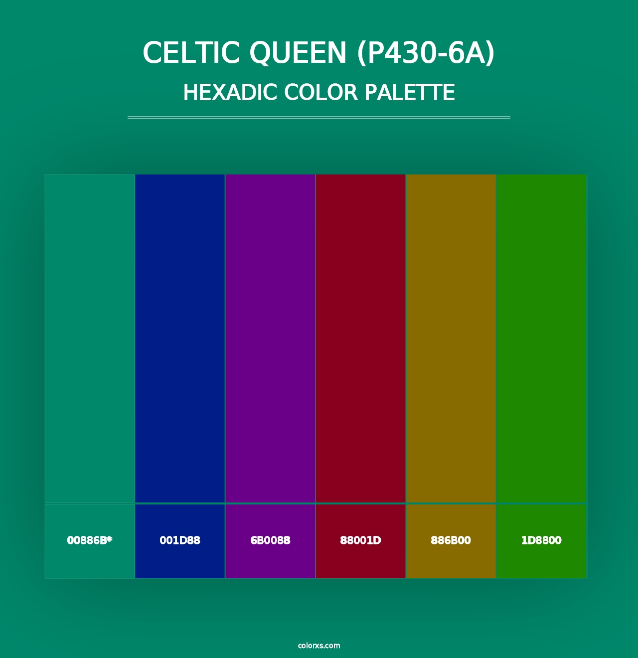 Celtic Queen (P430-6A) - Hexadic Color Palette