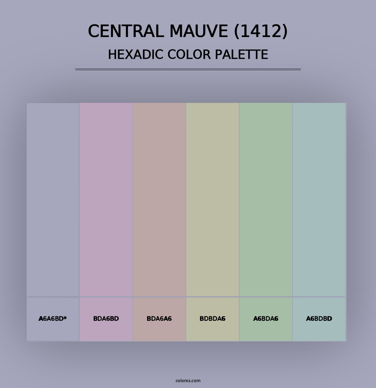 Central Mauve (1412) - Hexadic Color Palette