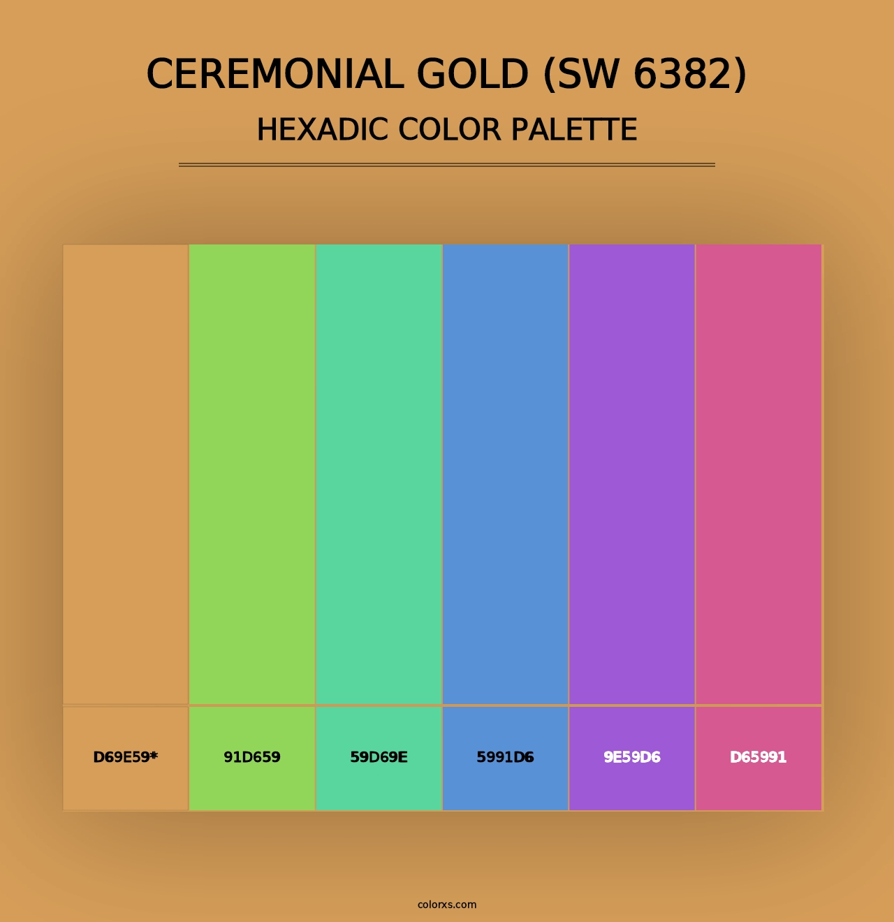 Ceremonial Gold (SW 6382) - Hexadic Color Palette