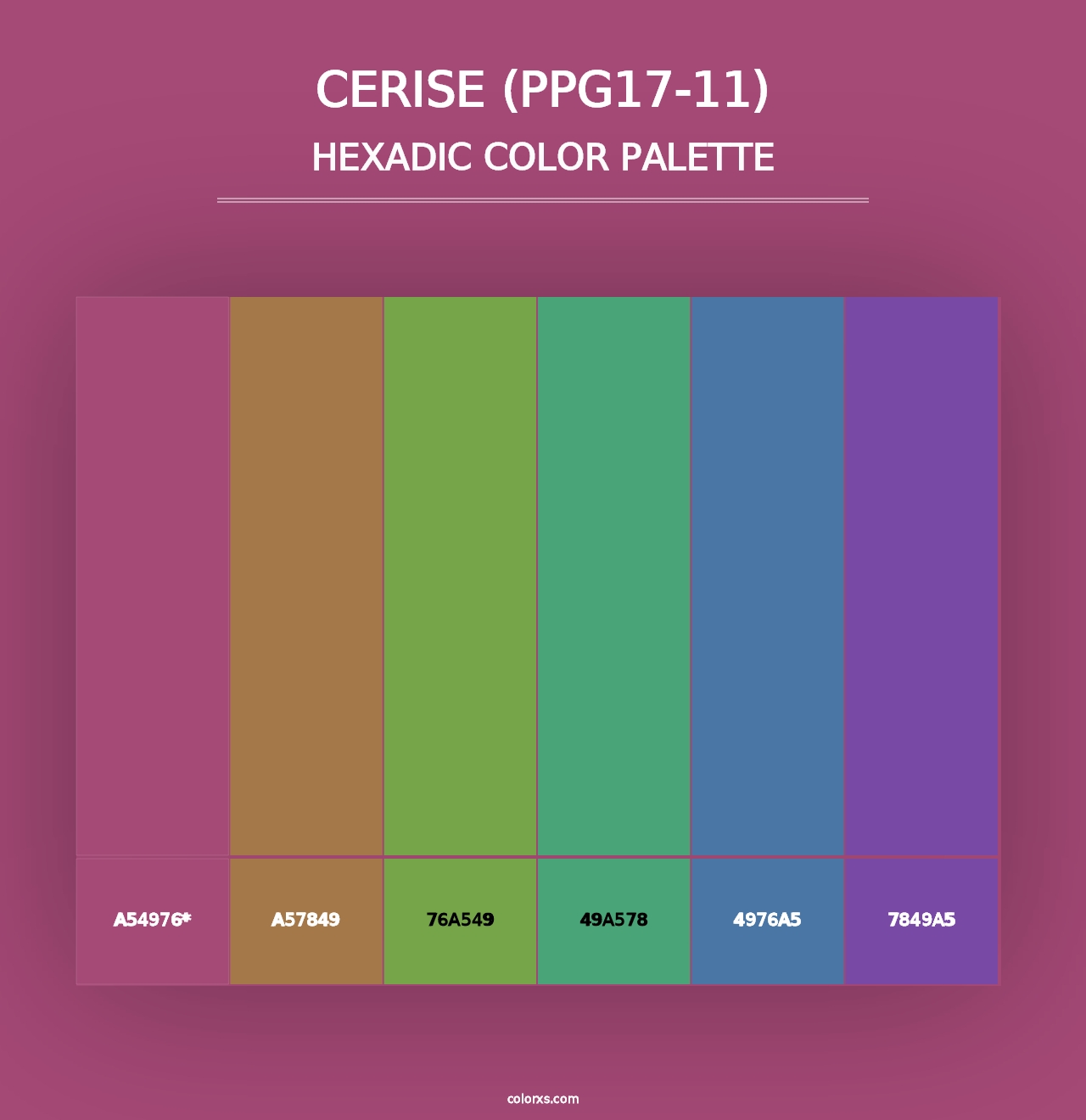 Cerise (PPG17-11) - Hexadic Color Palette