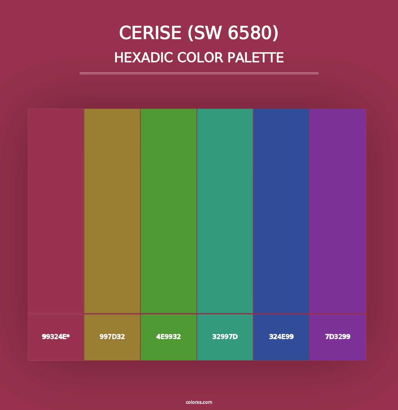 Cerise (SW 6580) - Hexadic Color Palette