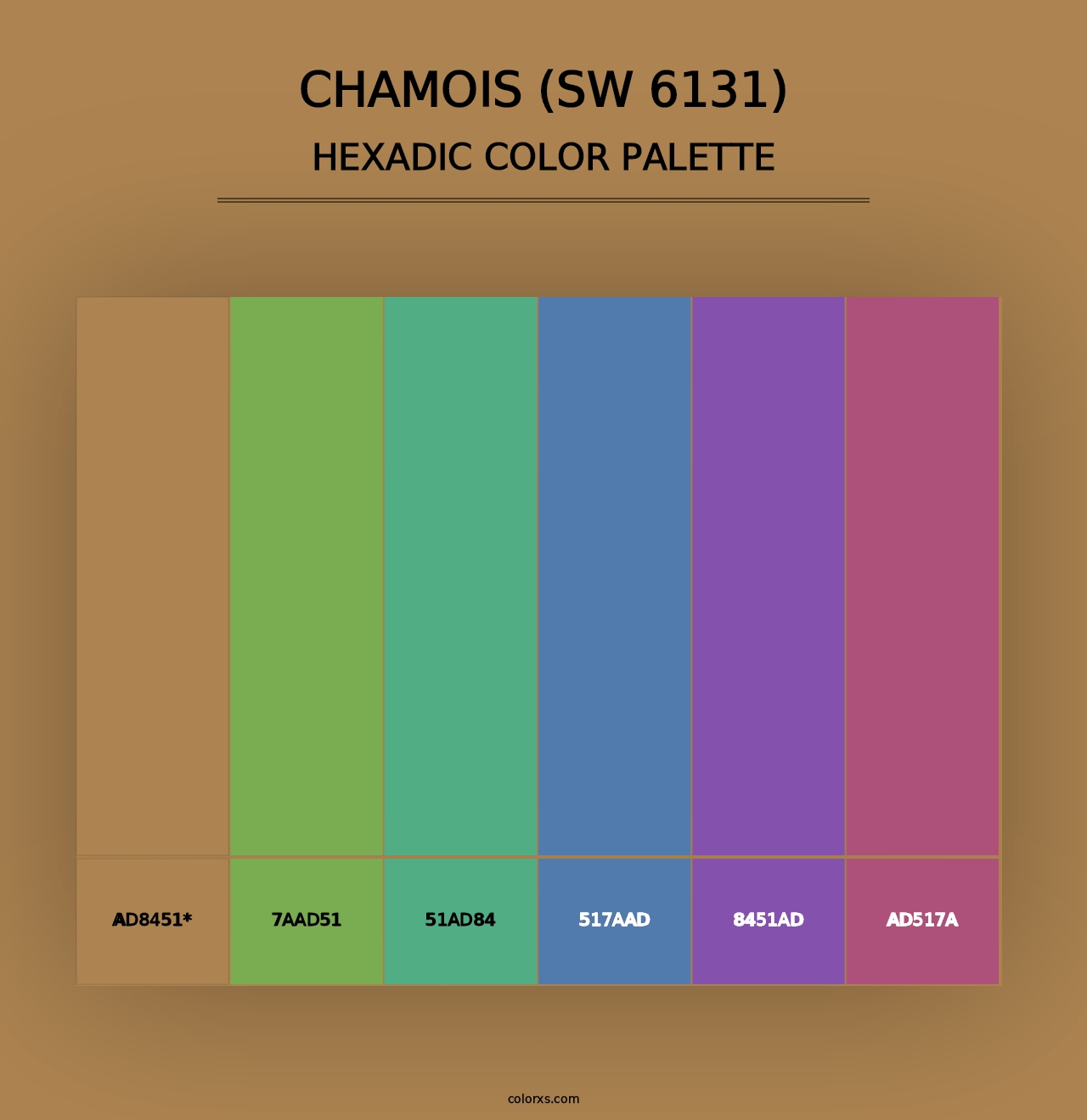 Chamois (SW 6131) - Hexadic Color Palette