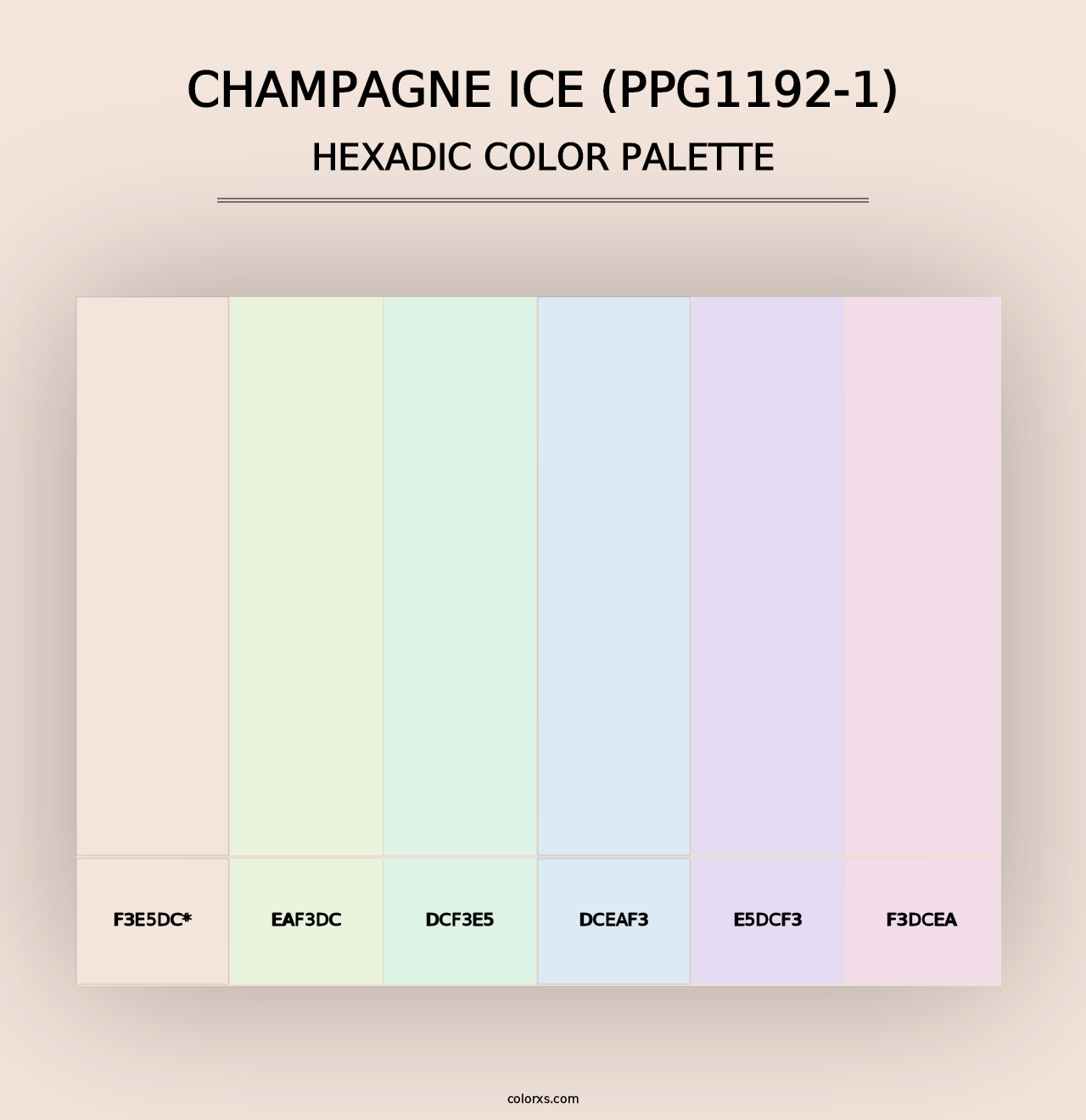 Champagne Ice (PPG1192-1) - Hexadic Color Palette