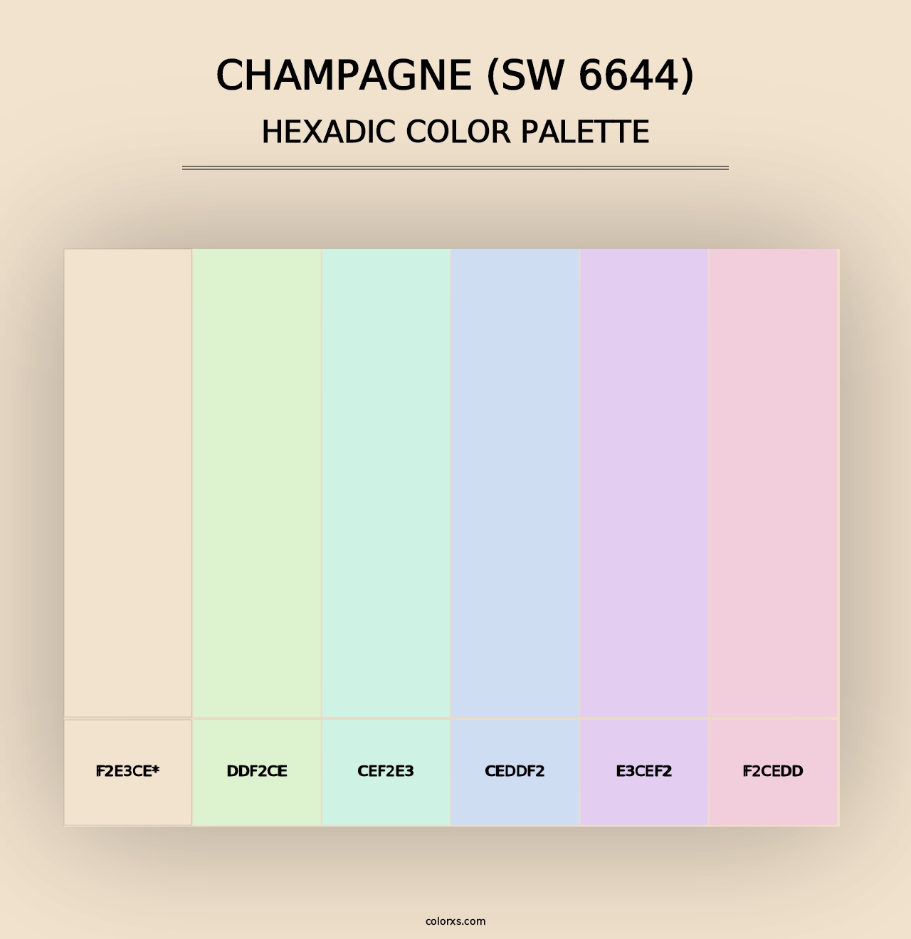 Champagne (SW 6644) - Hexadic Color Palette