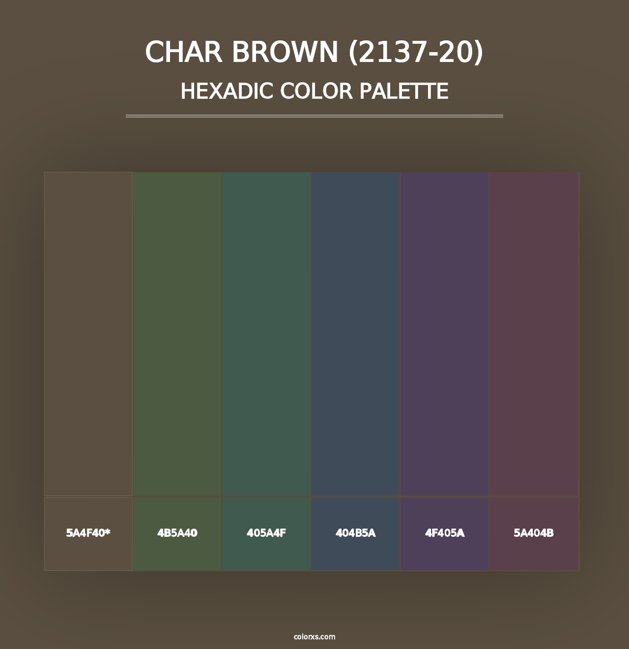 Char Brown (2137-20) - Hexadic Color Palette