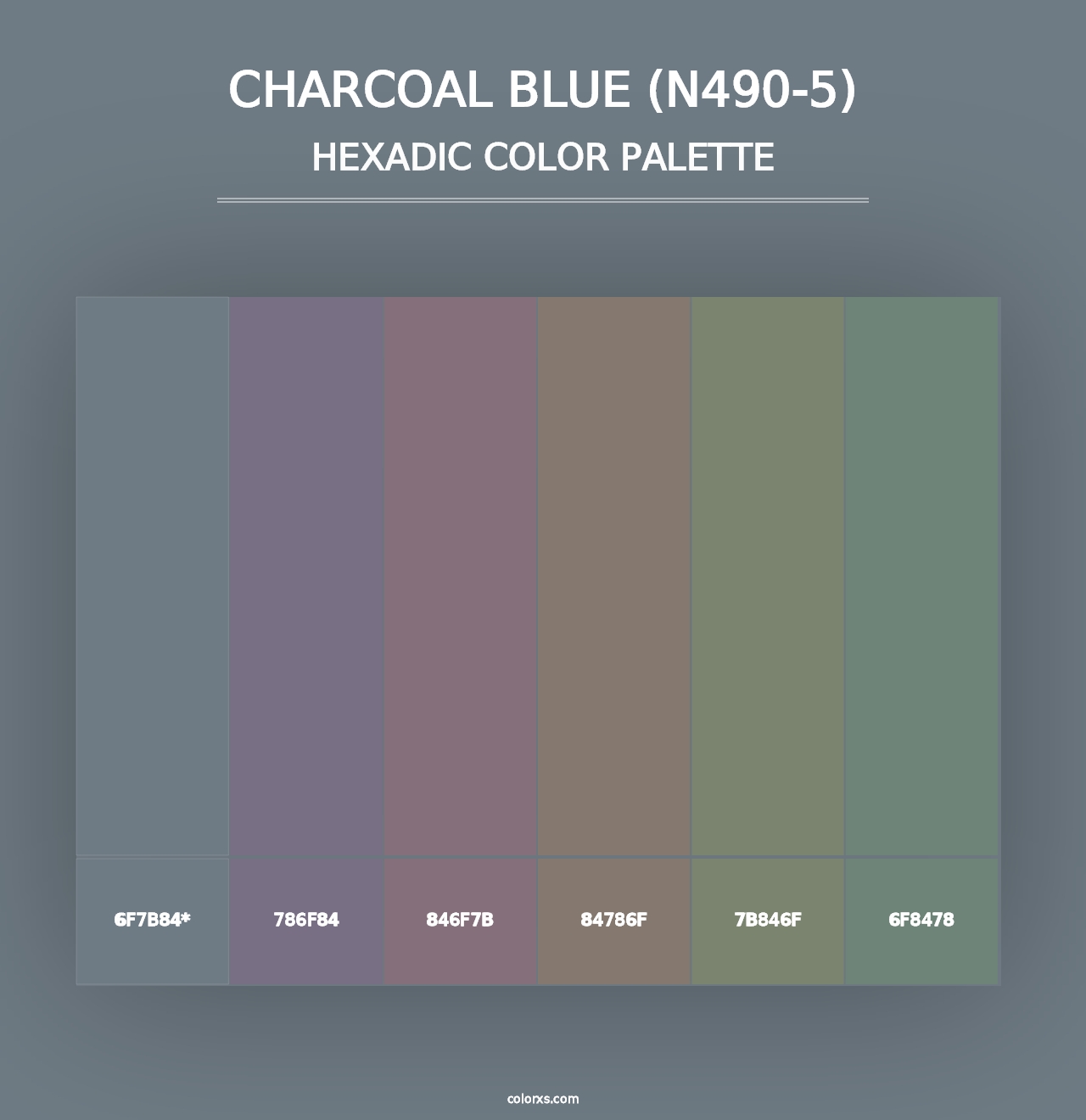 Charcoal Blue (N490-5) - Hexadic Color Palette