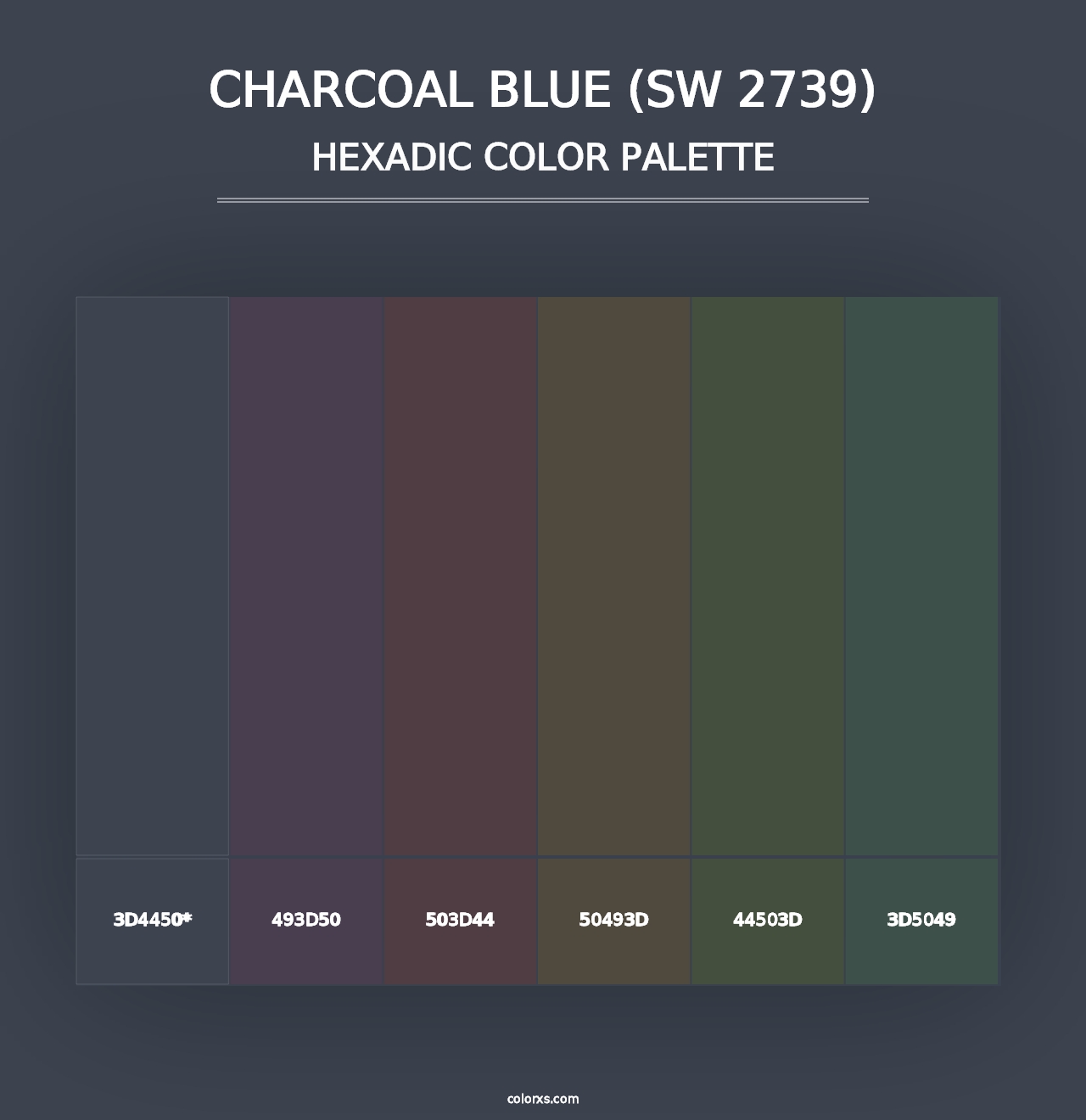 Charcoal Blue (SW 2739) - Hexadic Color Palette