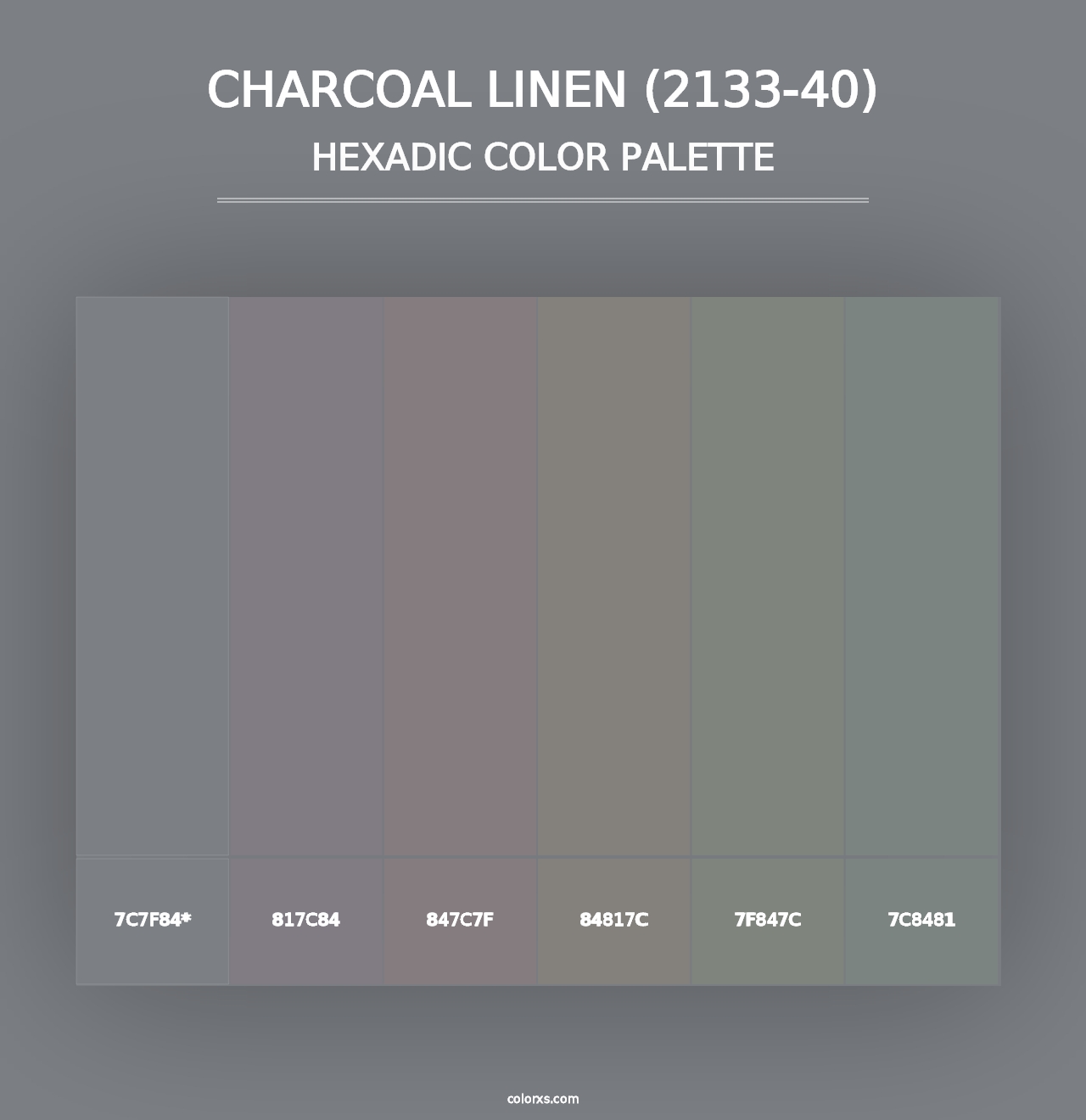 Charcoal Linen (2133-40) - Hexadic Color Palette