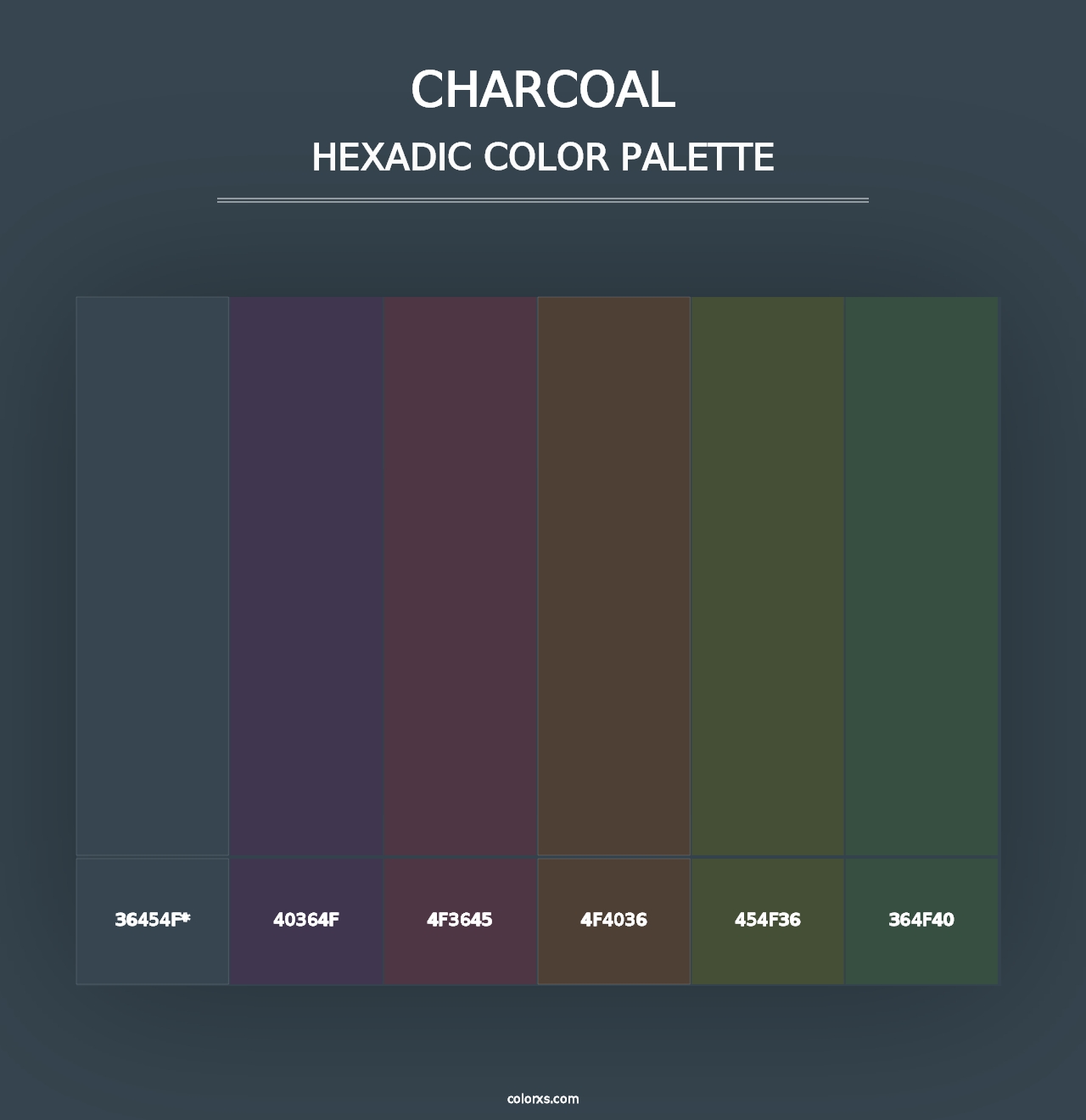 Charcoal - Hexadic Color Palette