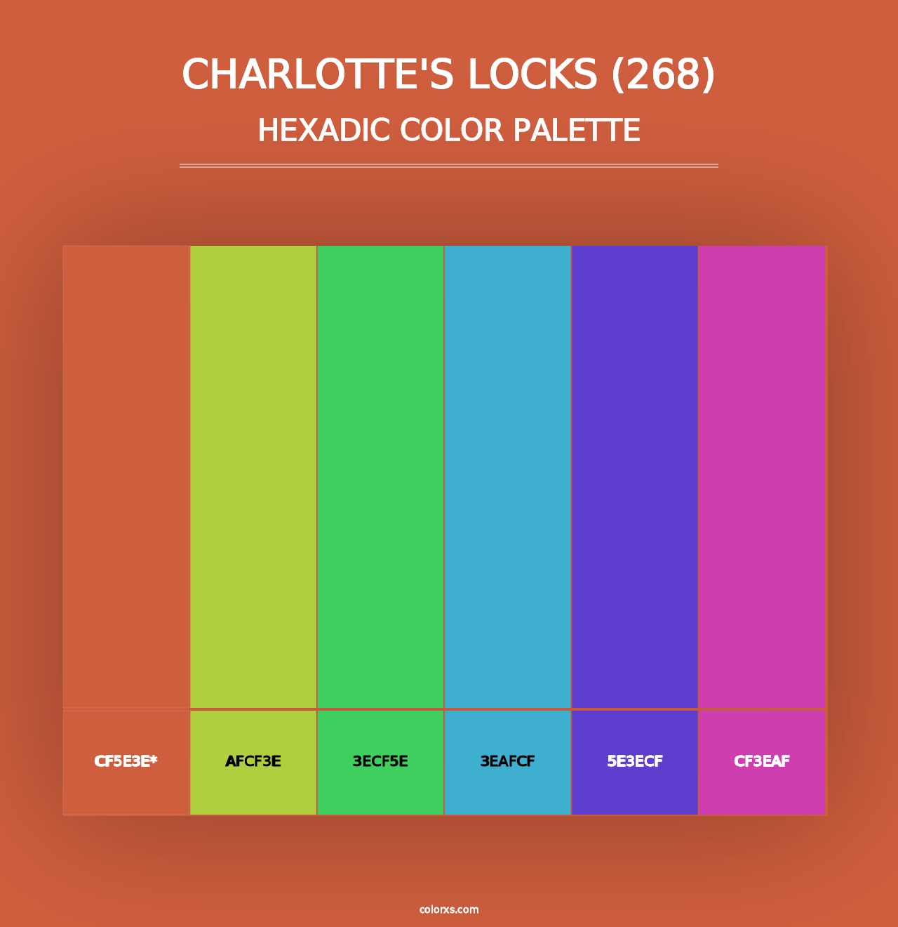 Charlotte's Locks (268) - Hexadic Color Palette