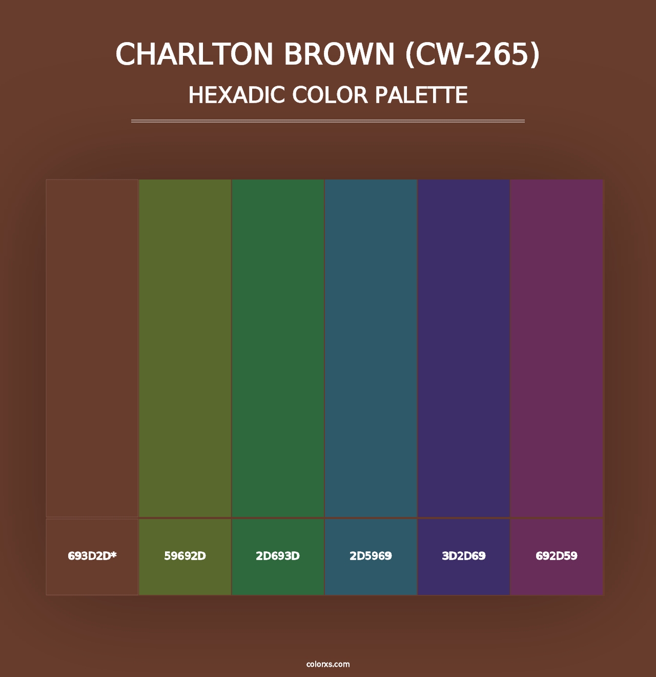 Charlton Brown (CW-265) - Hexadic Color Palette