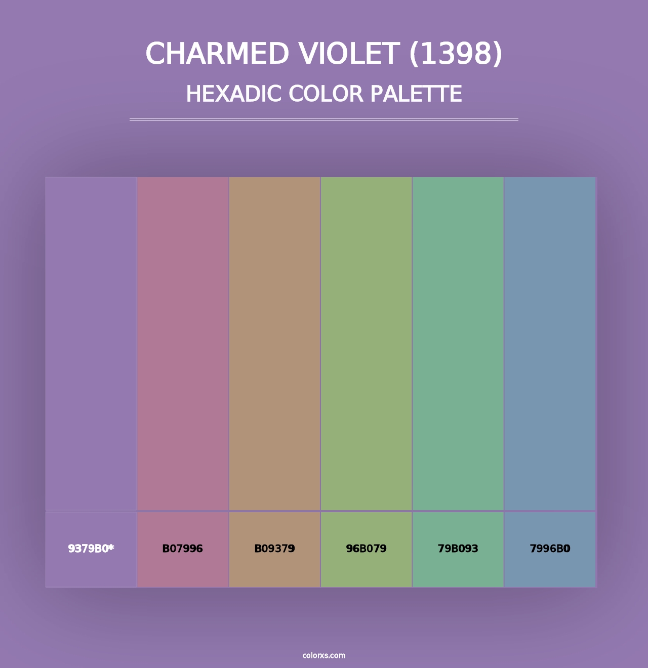 Charmed Violet (1398) - Hexadic Color Palette