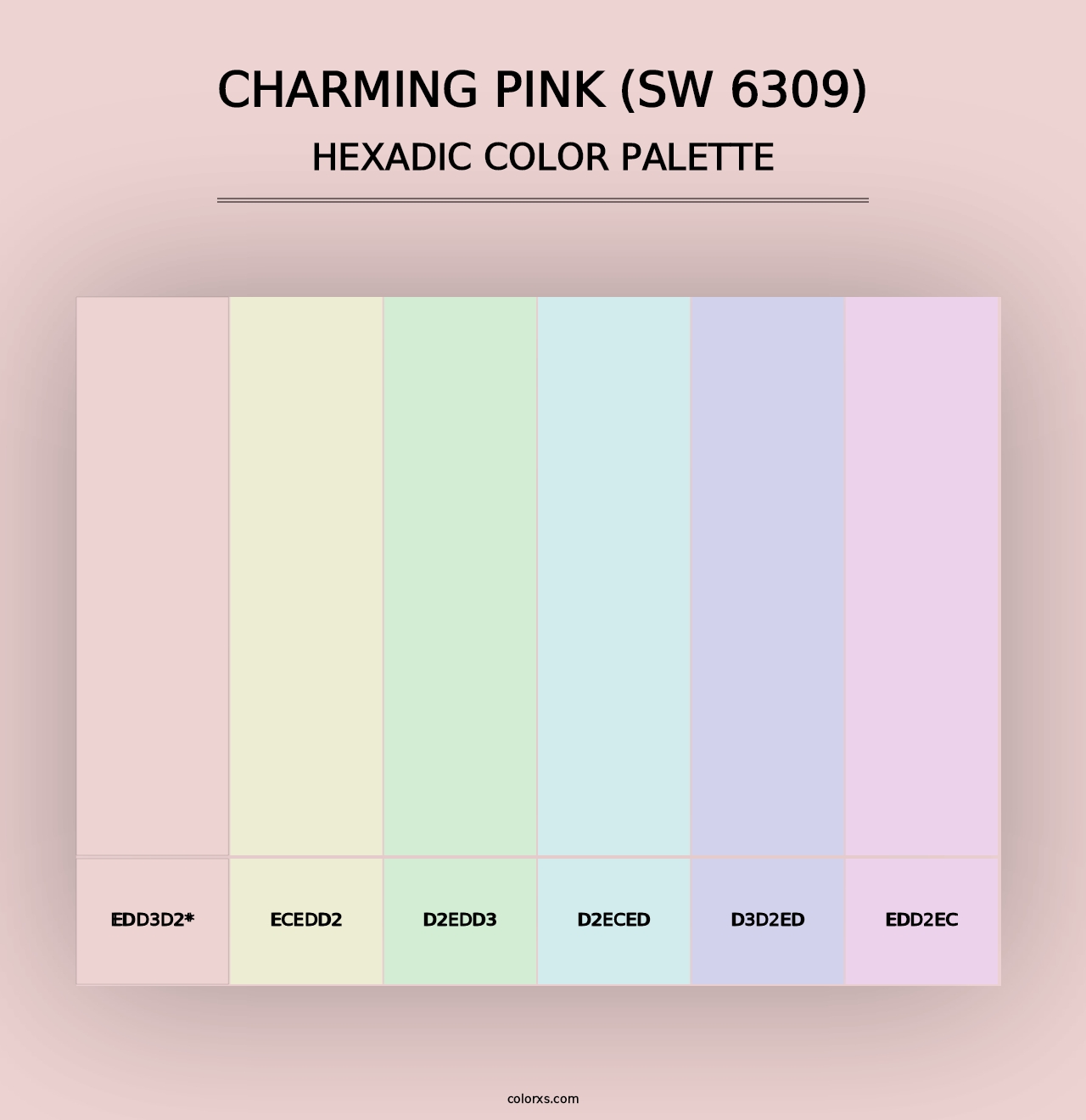 Charming Pink (SW 6309) - Hexadic Color Palette