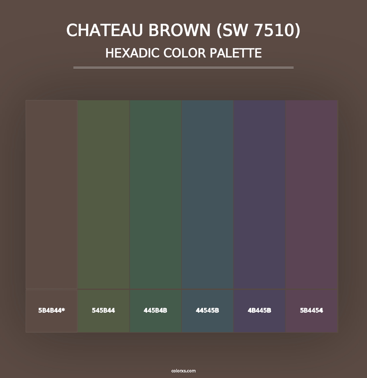 Chateau Brown (SW 7510) - Hexadic Color Palette