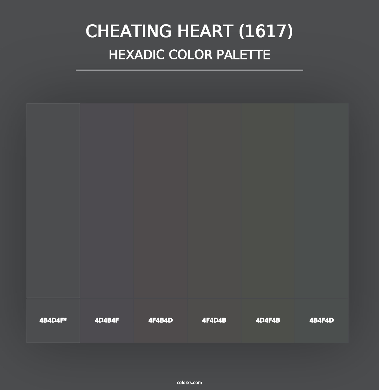 Cheating Heart (1617) - Hexadic Color Palette