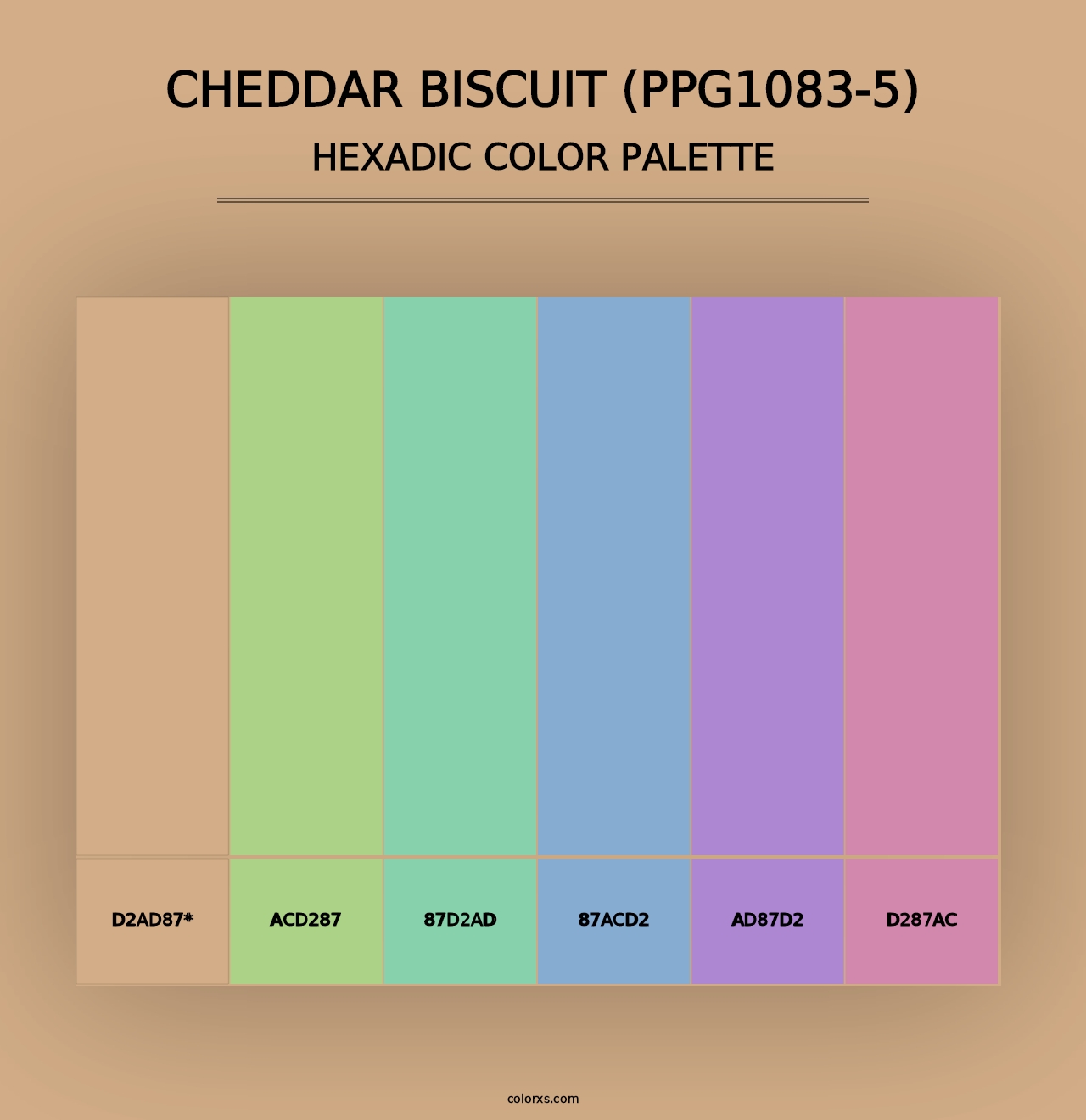 Cheddar Biscuit (PPG1083-5) - Hexadic Color Palette