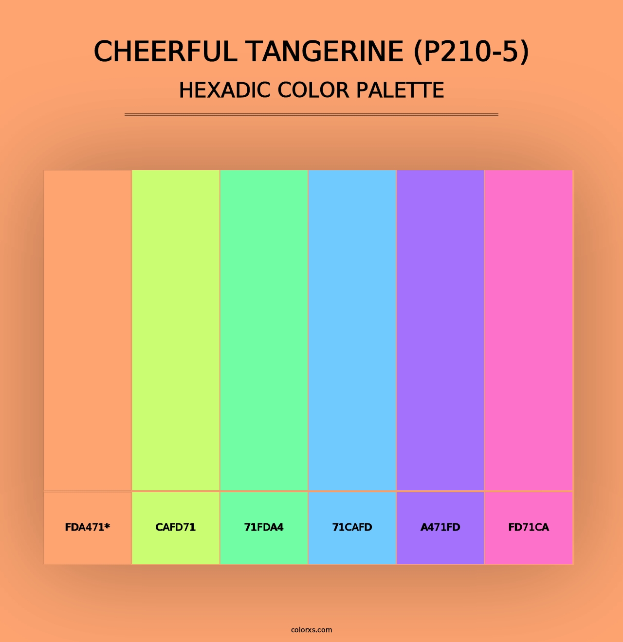 Cheerful Tangerine (P210-5) - Hexadic Color Palette