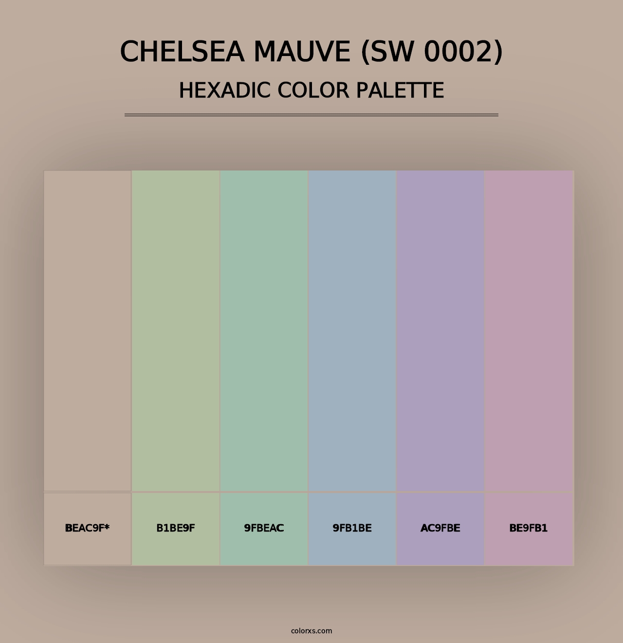 Chelsea Mauve (SW 0002) - Hexadic Color Palette