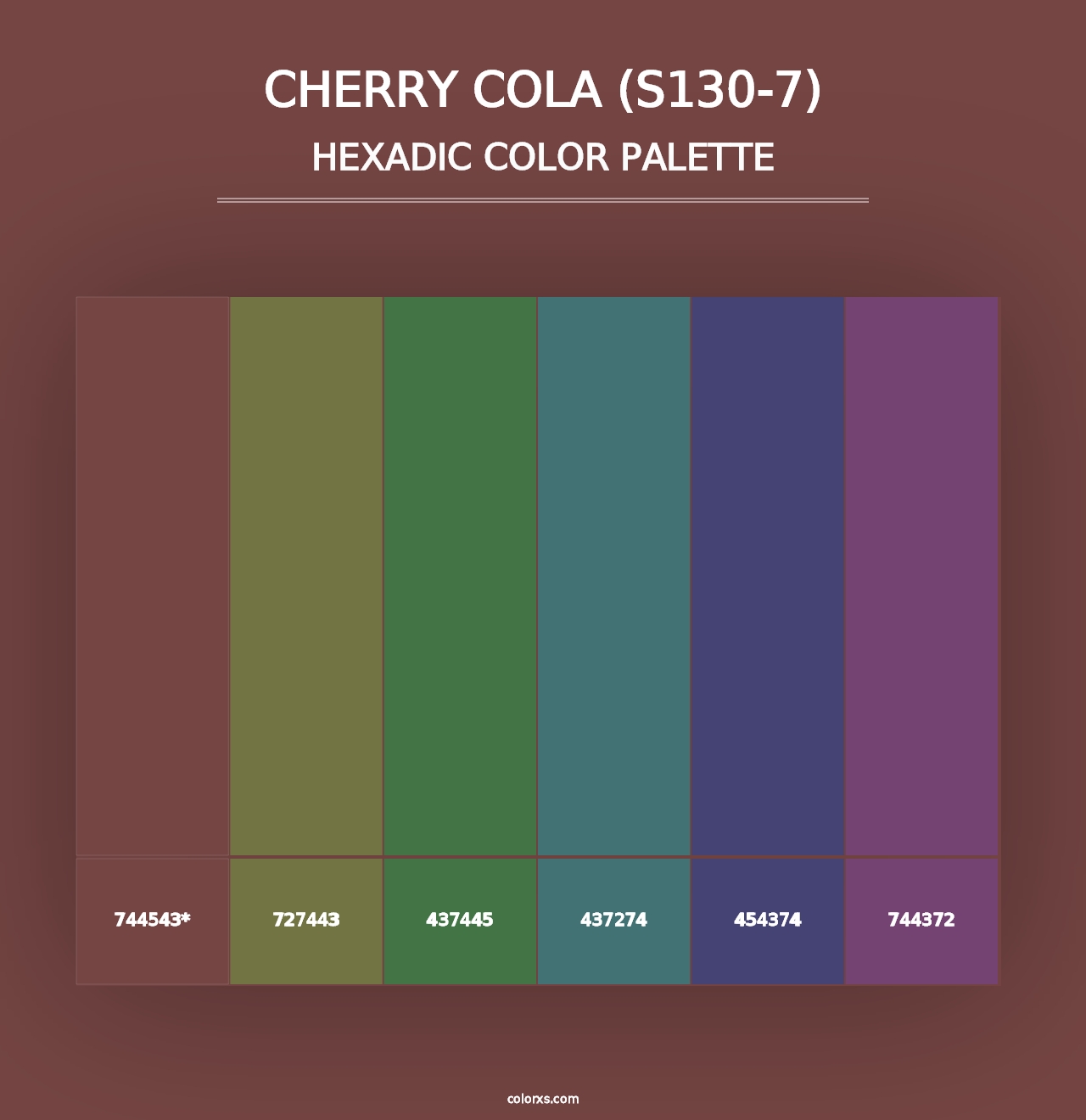 Cherry Cola (S130-7) - Hexadic Color Palette