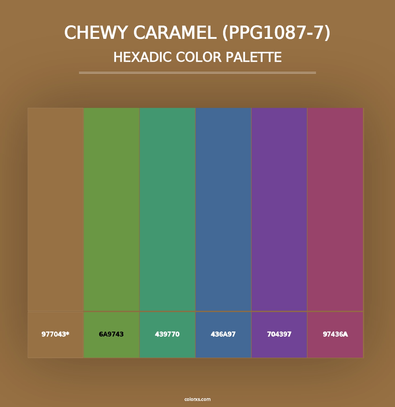 Chewy Caramel (PPG1087-7) - Hexadic Color Palette