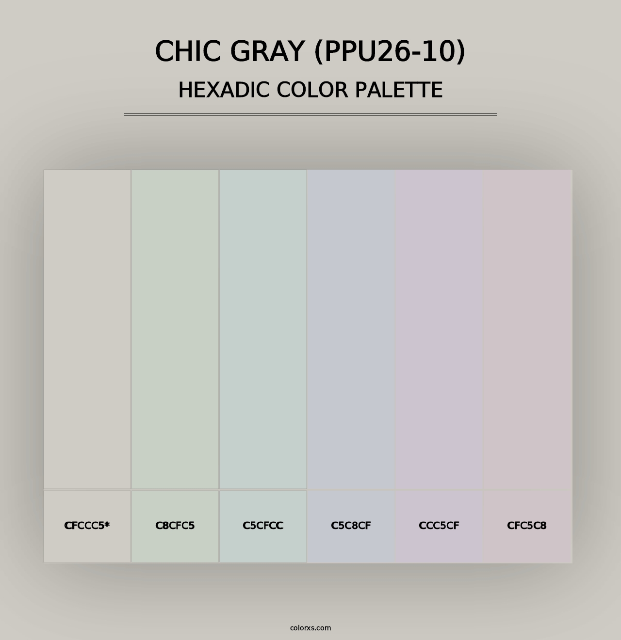 Chic Gray (PPU26-10) - Hexadic Color Palette