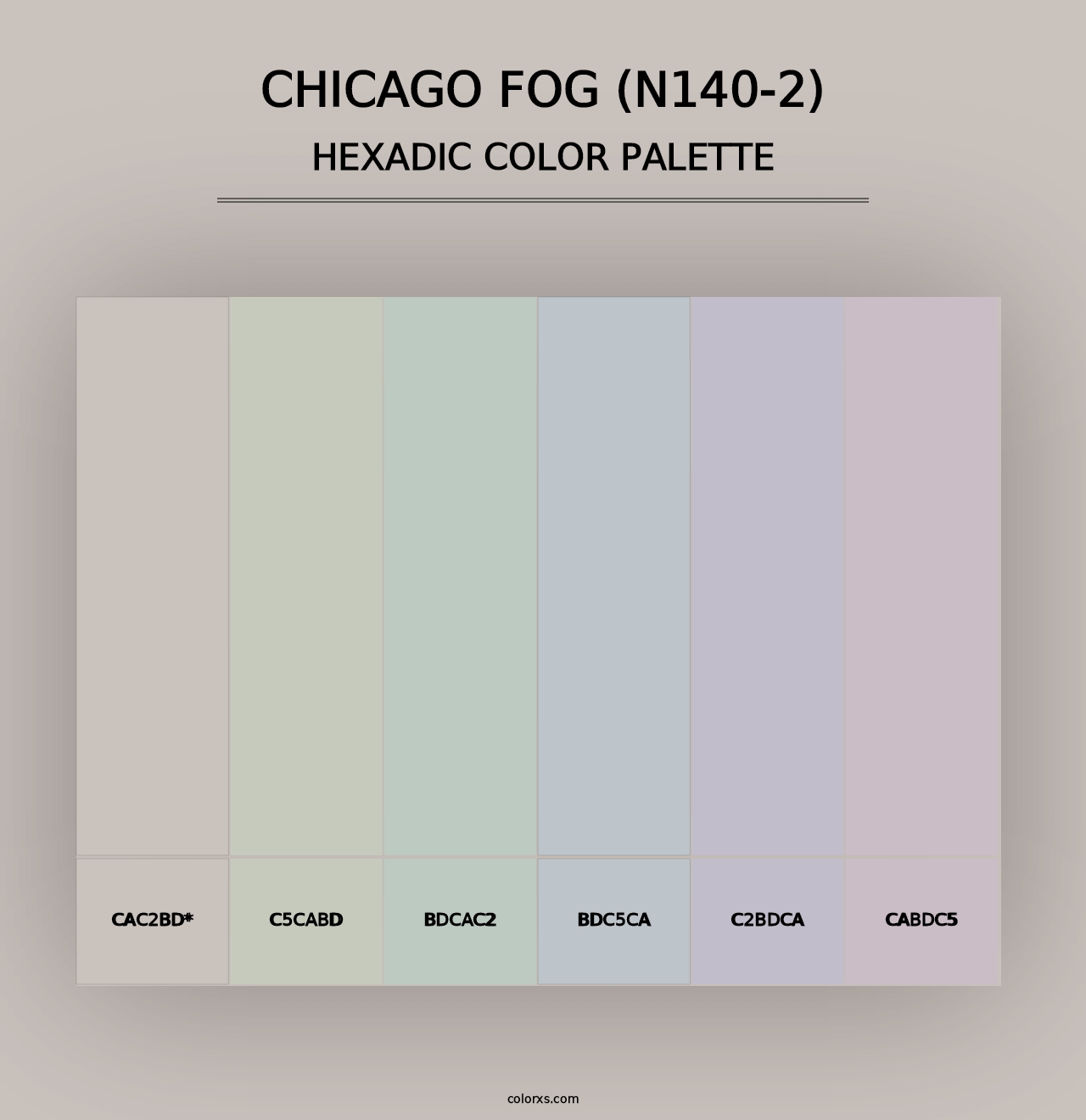 Chicago Fog (N140-2) - Hexadic Color Palette