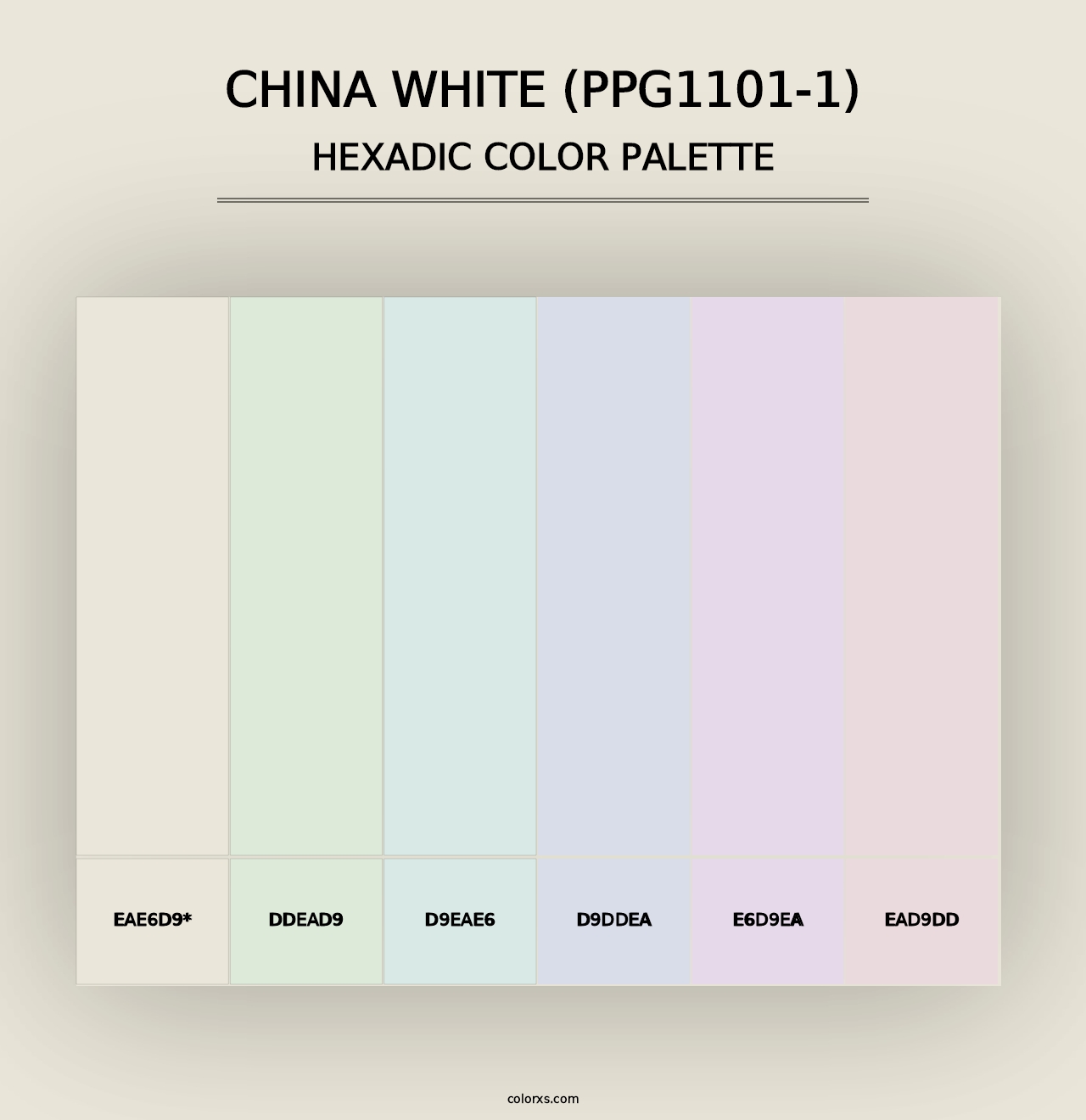 China White (PPG1101-1) - Hexadic Color Palette