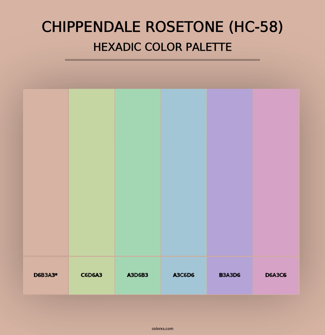 Chippendale Rosetone (HC-58) - Hexadic Color Palette