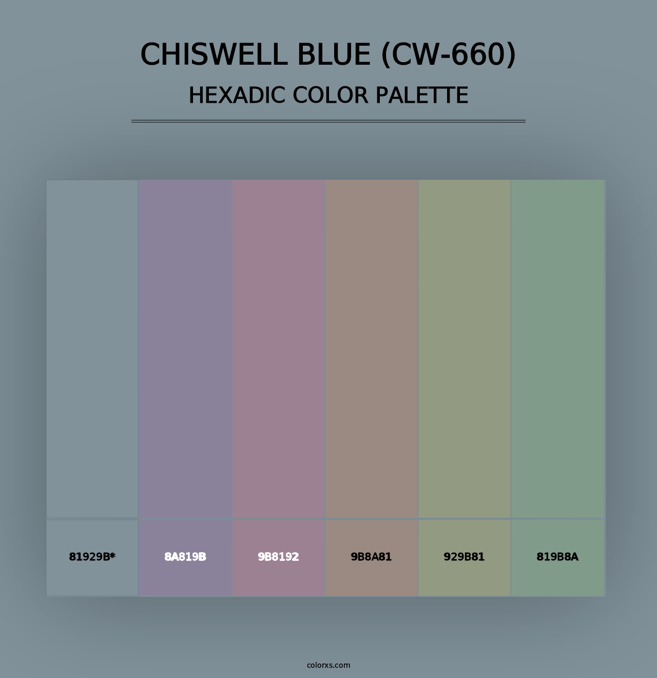 Chiswell Blue (CW-660) - Hexadic Color Palette