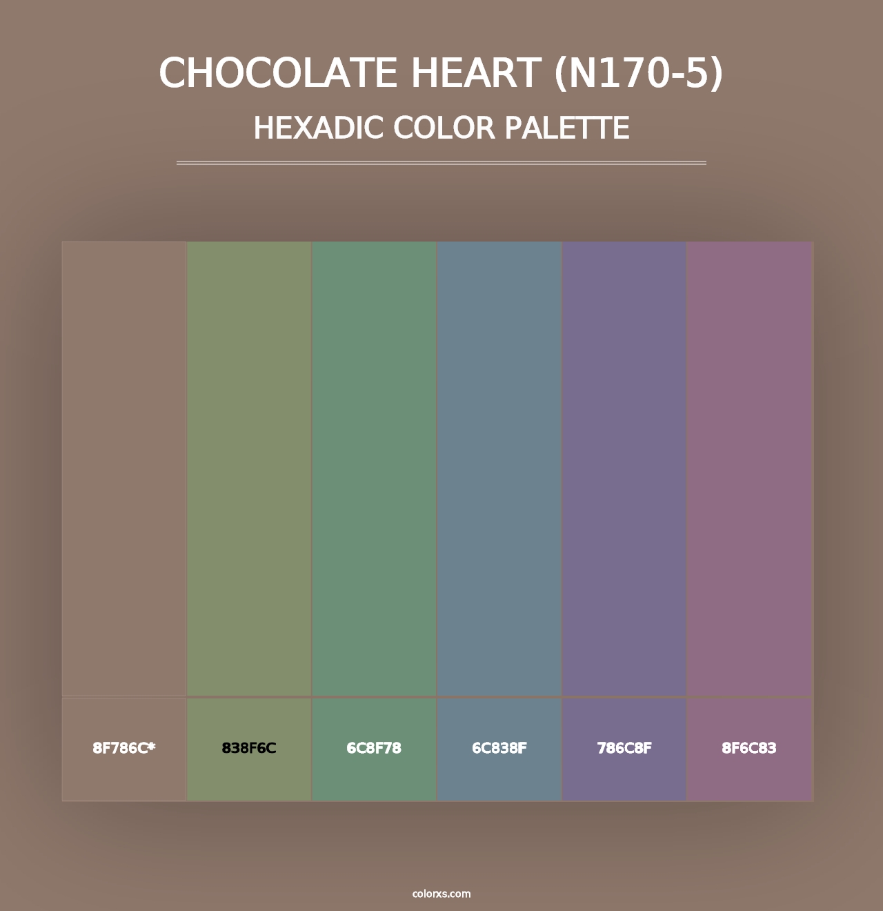 Chocolate Heart (N170-5) - Hexadic Color Palette