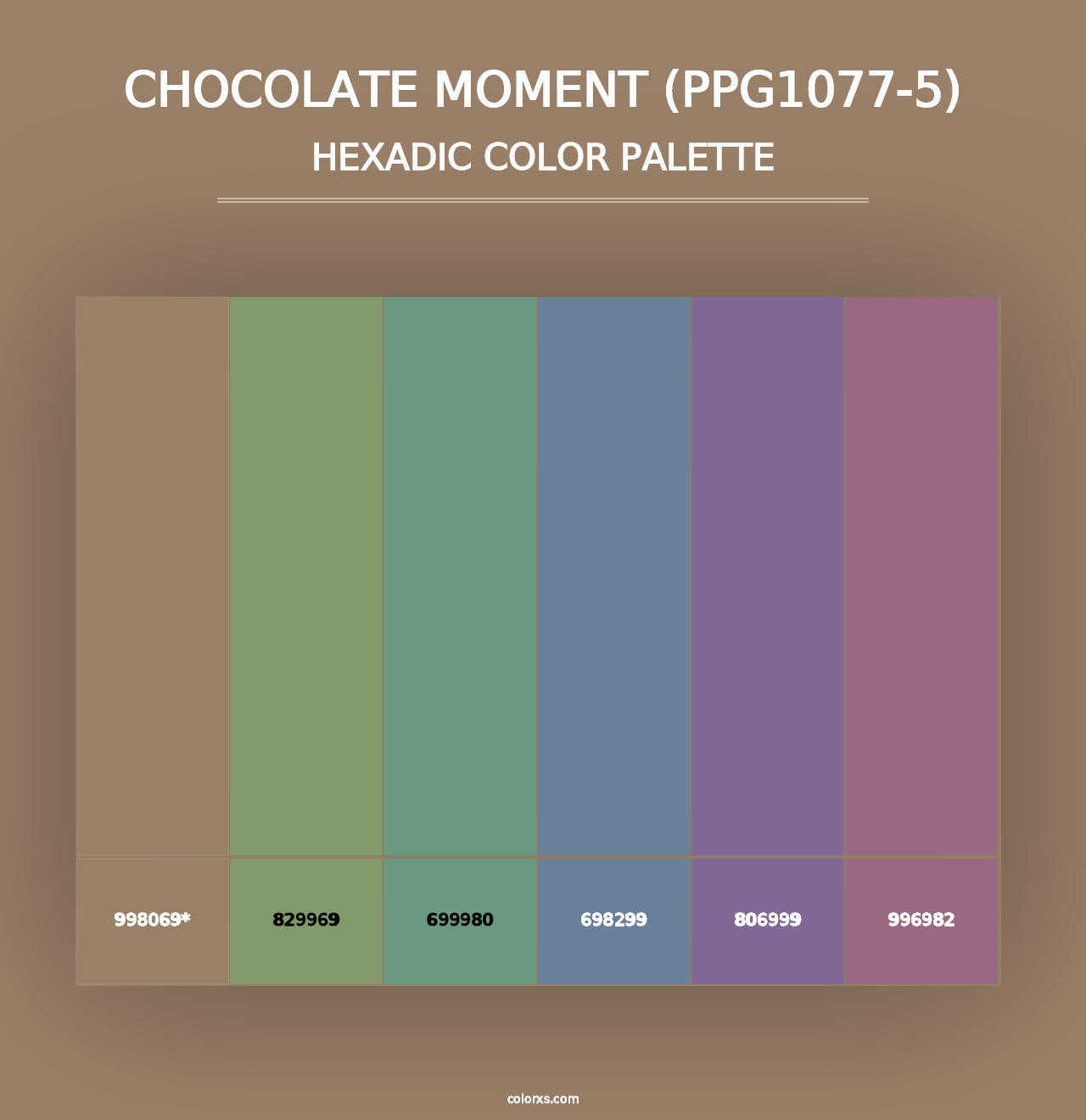 Chocolate Moment (PPG1077-5) - Hexadic Color Palette