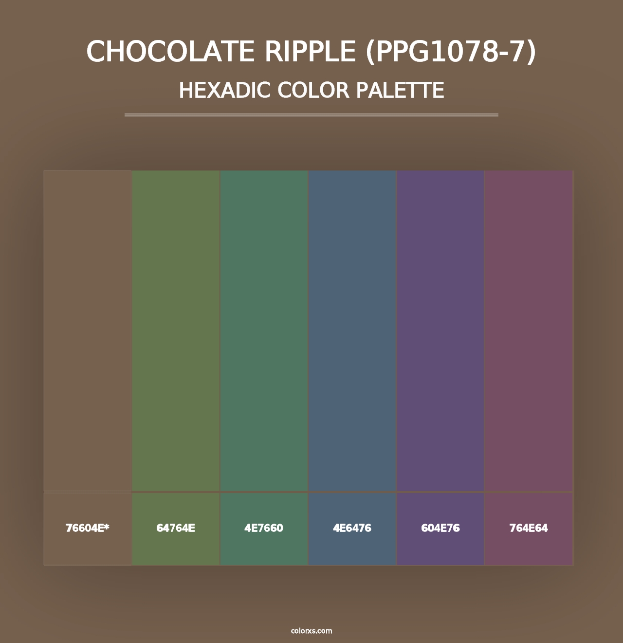 Chocolate Ripple (PPG1078-7) - Hexadic Color Palette