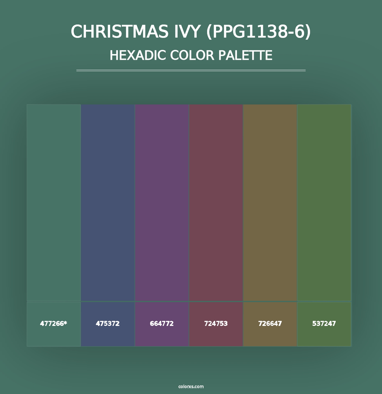 Christmas Ivy (PPG1138-6) - Hexadic Color Palette