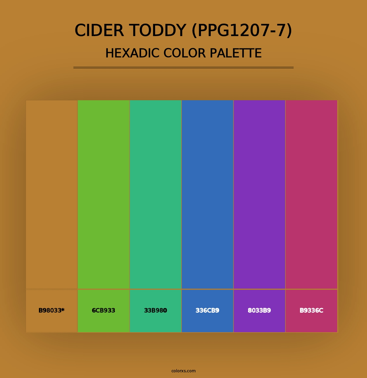 Cider Toddy (PPG1207-7) - Hexadic Color Palette