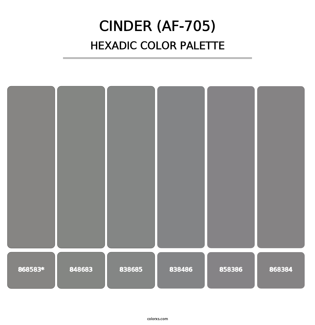 Cinder (AF-705) - Hexadic Color Palette