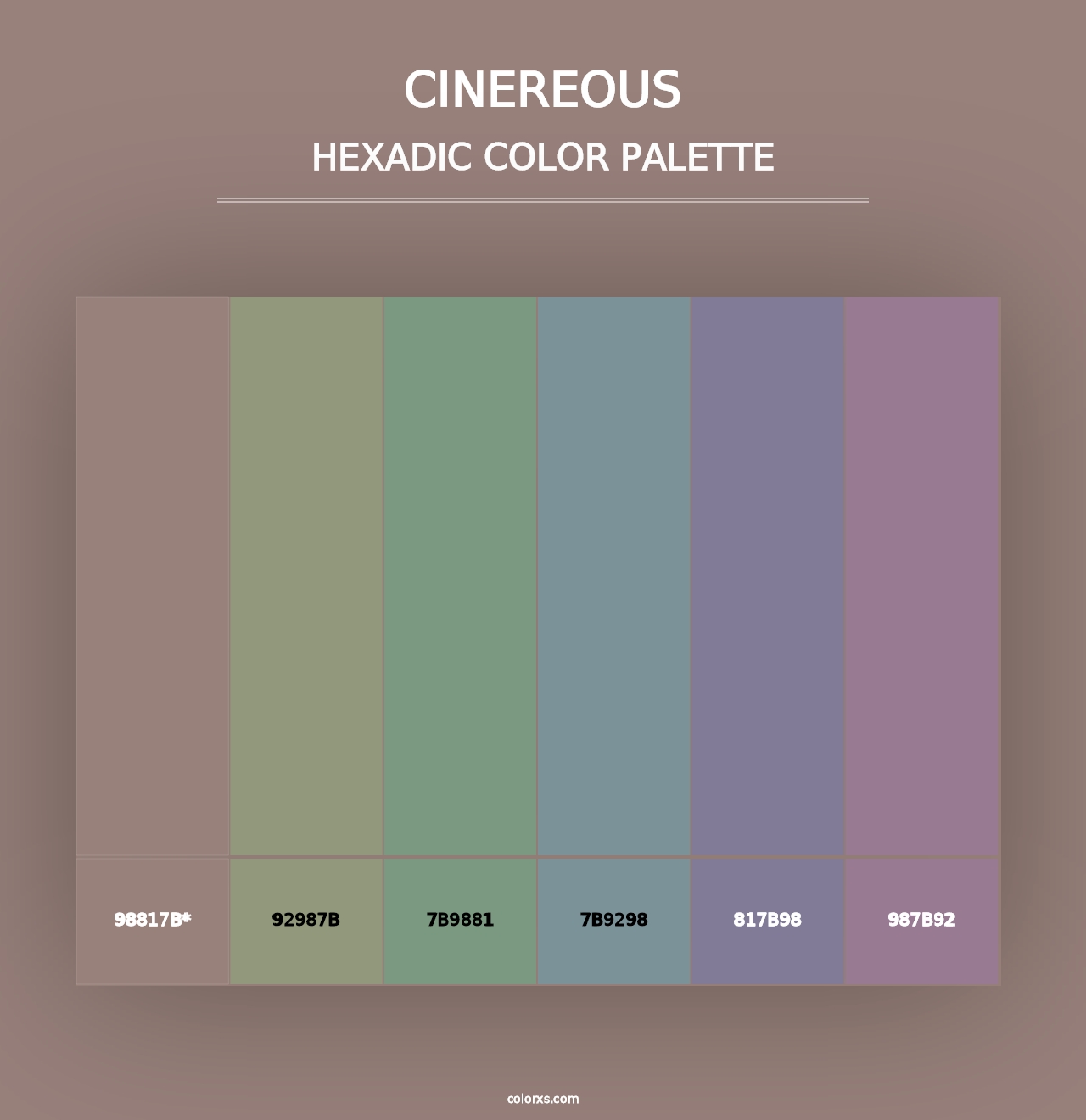 Cinereous - Hexadic Color Palette