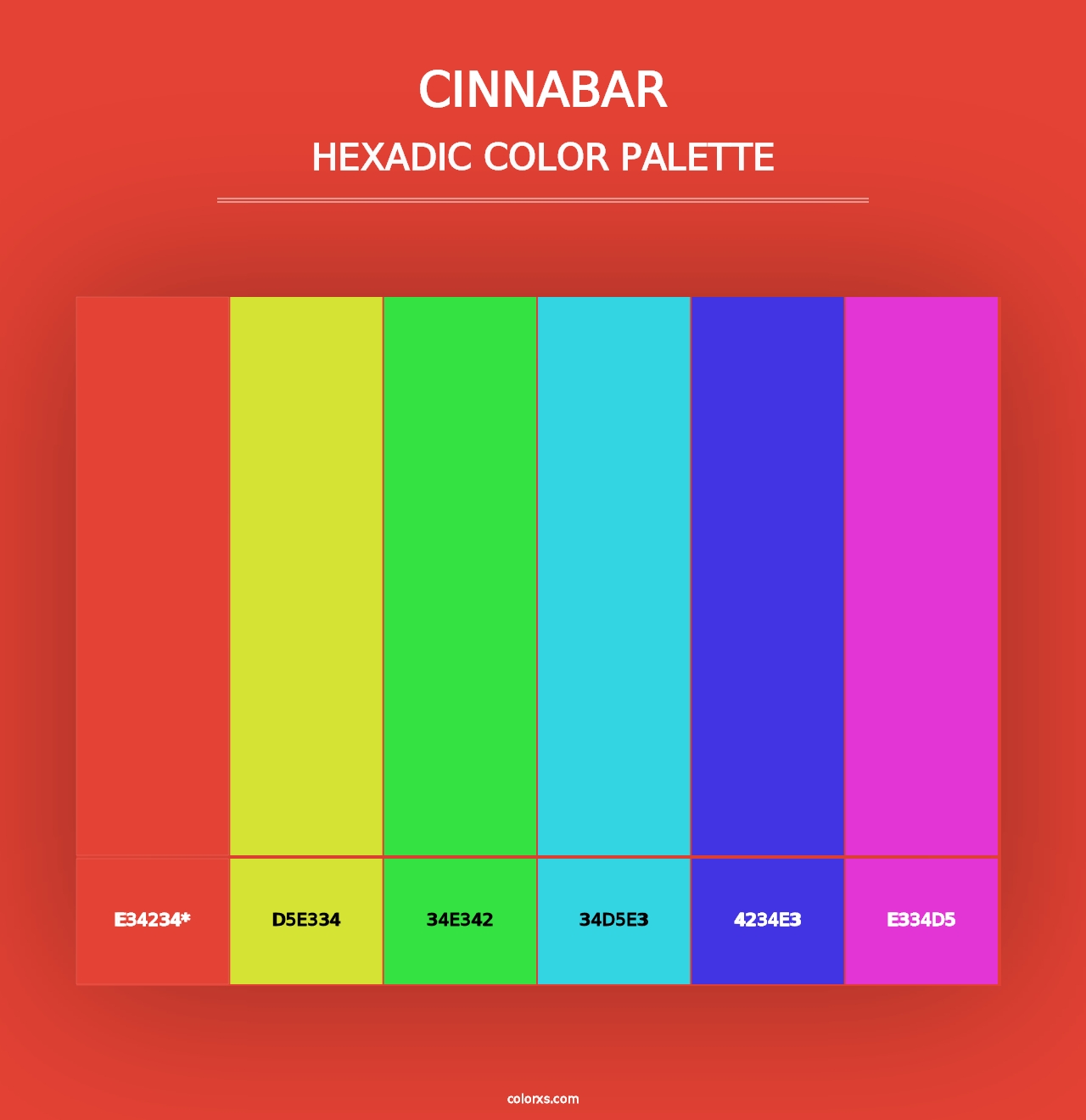 Cinnabar - Hexadic Color Palette