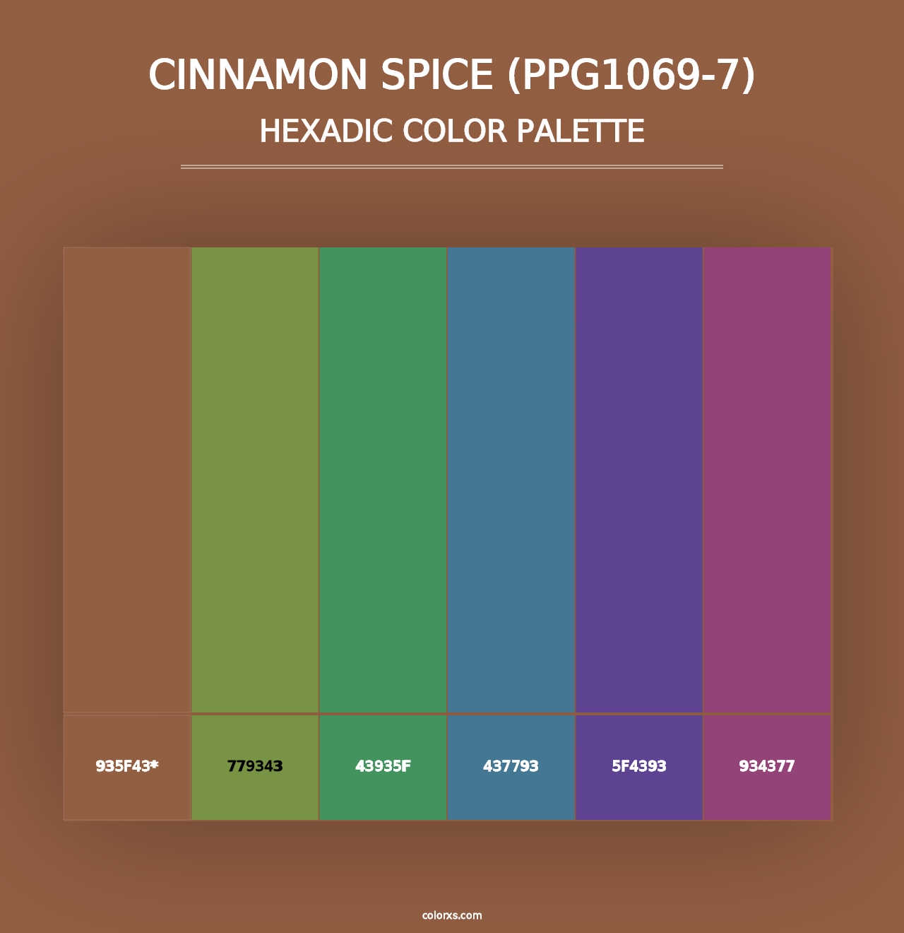 Cinnamon Spice (PPG1069-7) - Hexadic Color Palette