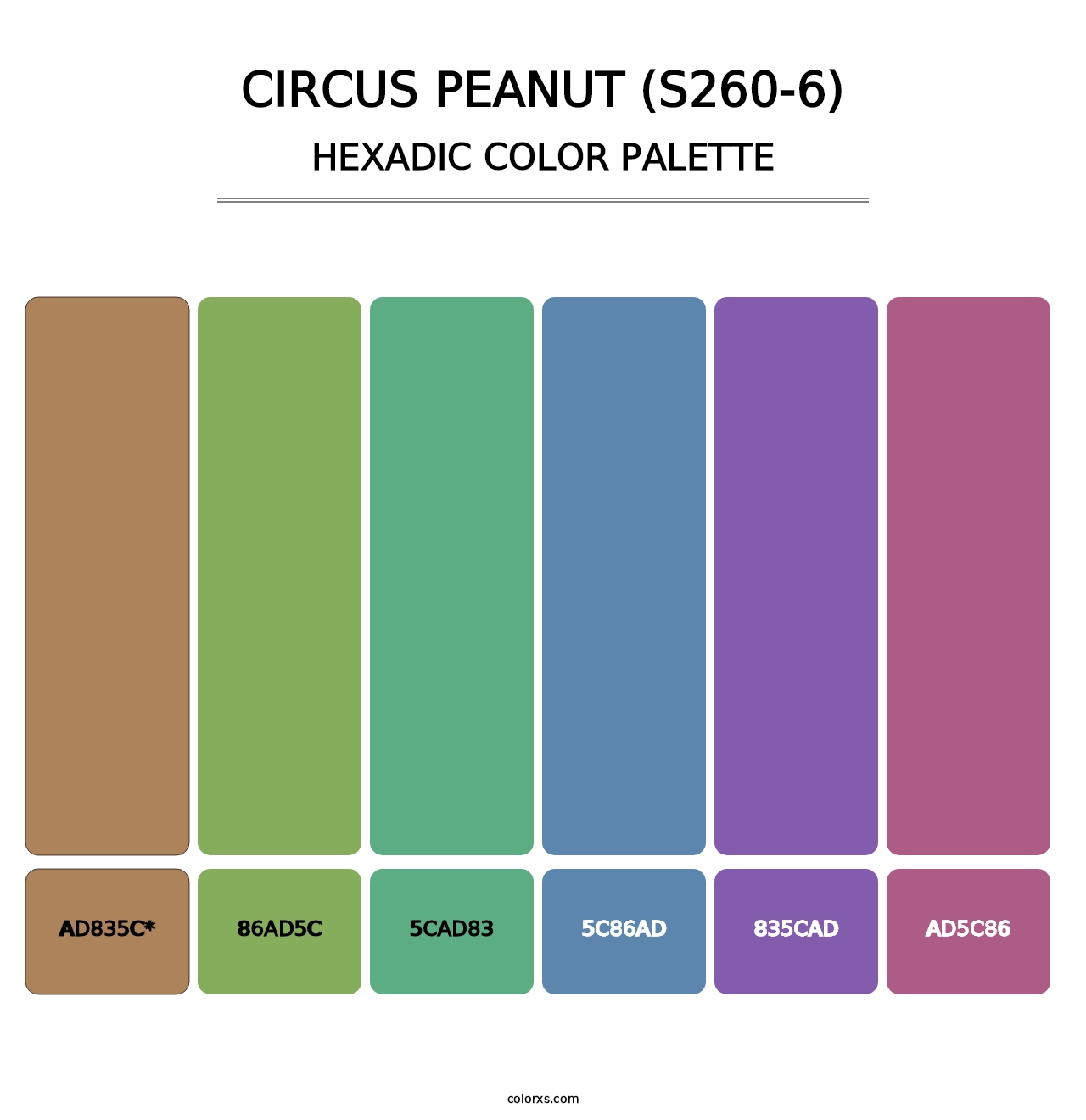 Circus Peanut (S260-6) - Hexadic Color Palette