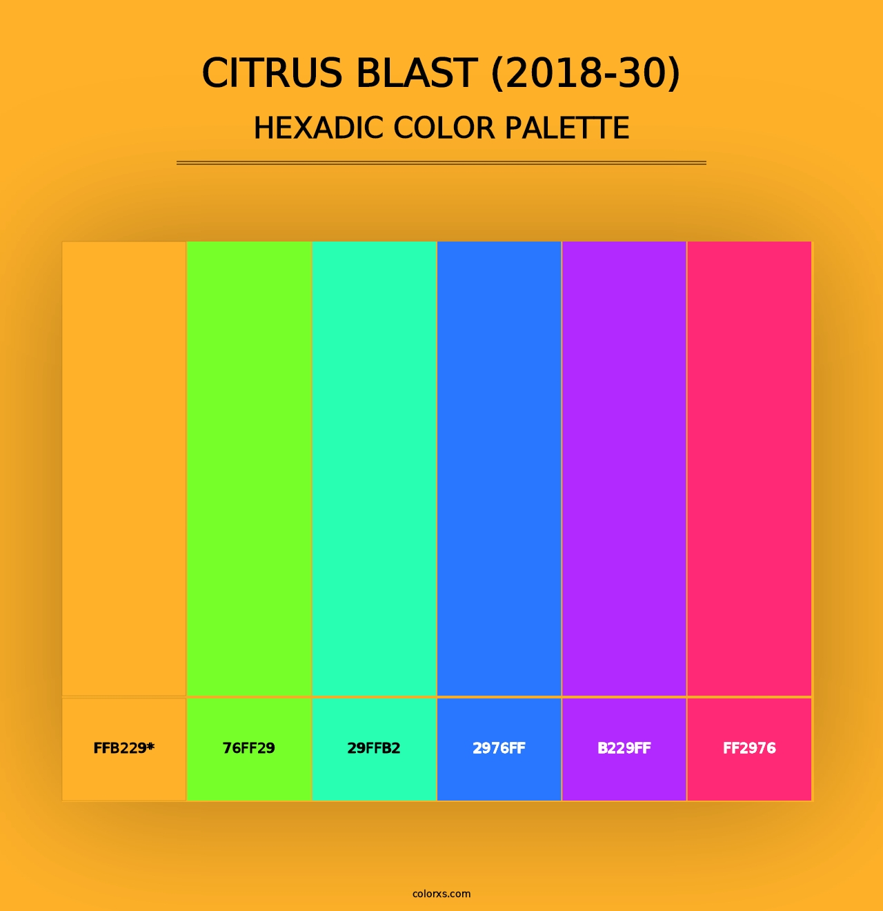 Citrus Blast (2018-30) - Hexadic Color Palette