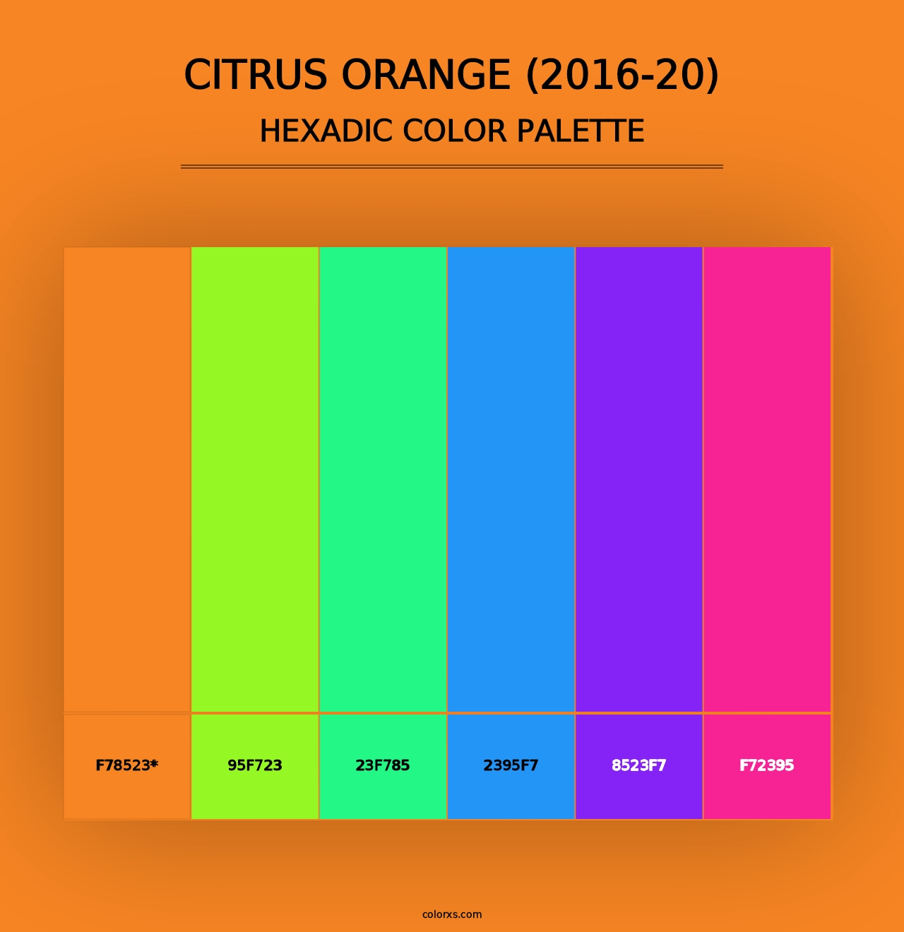 Citrus Orange (2016-20) - Hexadic Color Palette