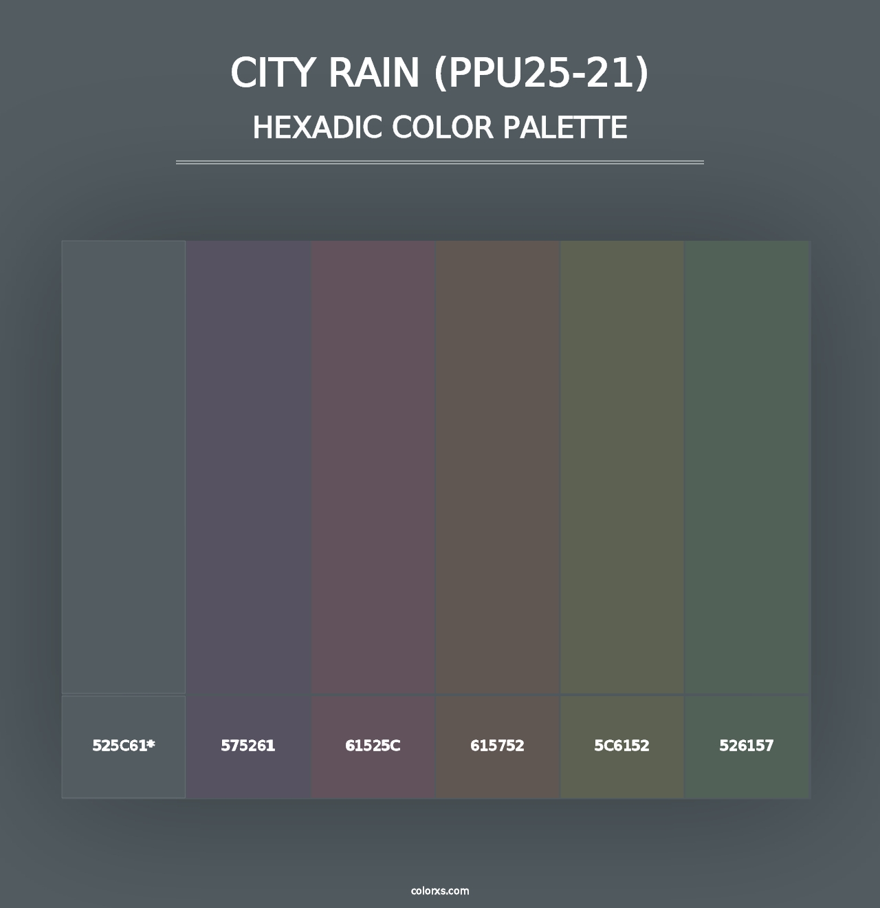 City Rain (PPU25-21) - Hexadic Color Palette