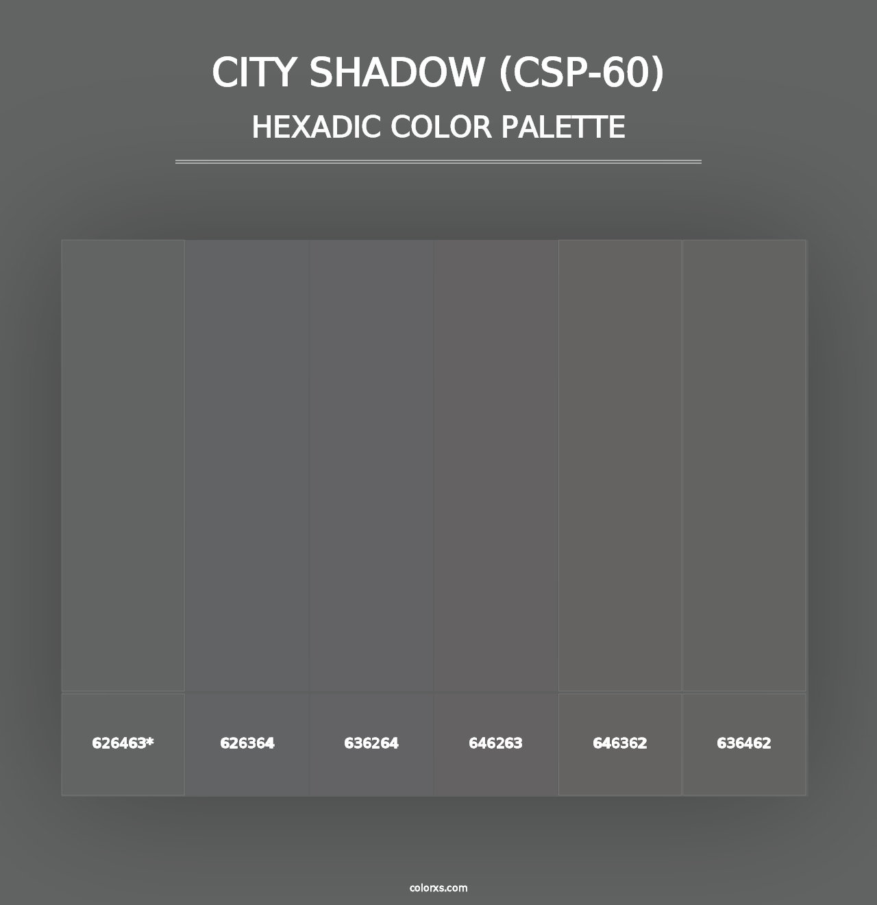 City Shadow (CSP-60) - Hexadic Color Palette